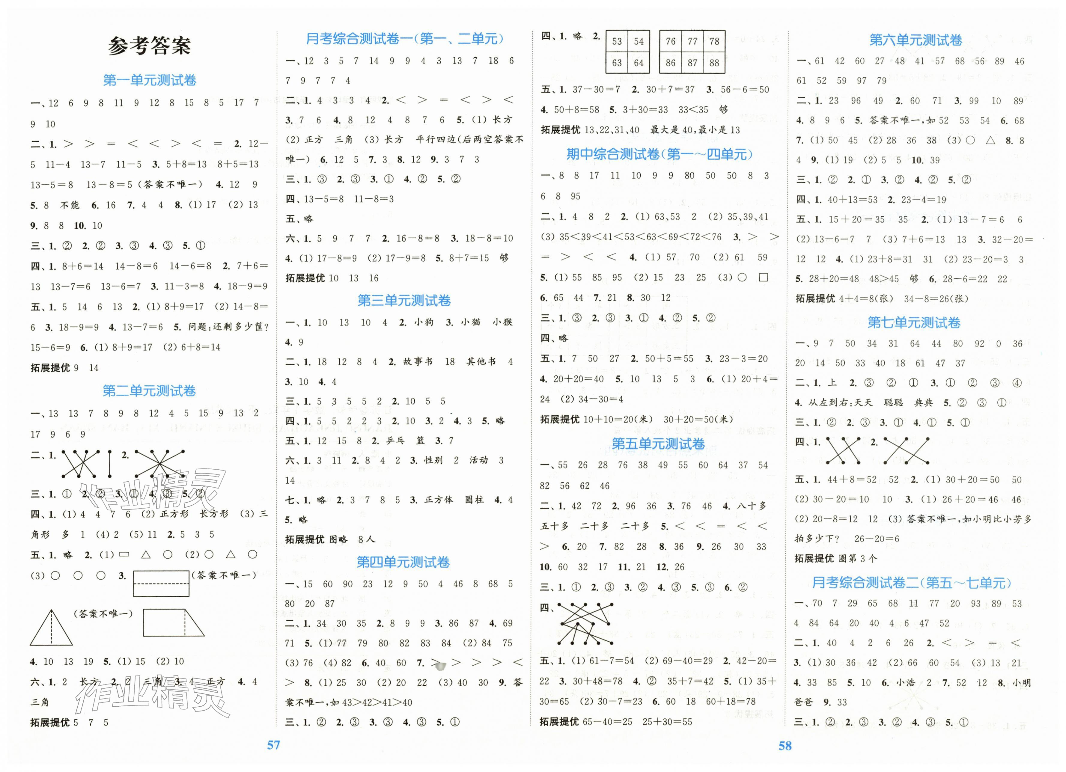2026年江苏金考卷一年级数学下册苏教版&nbsp;第1页
