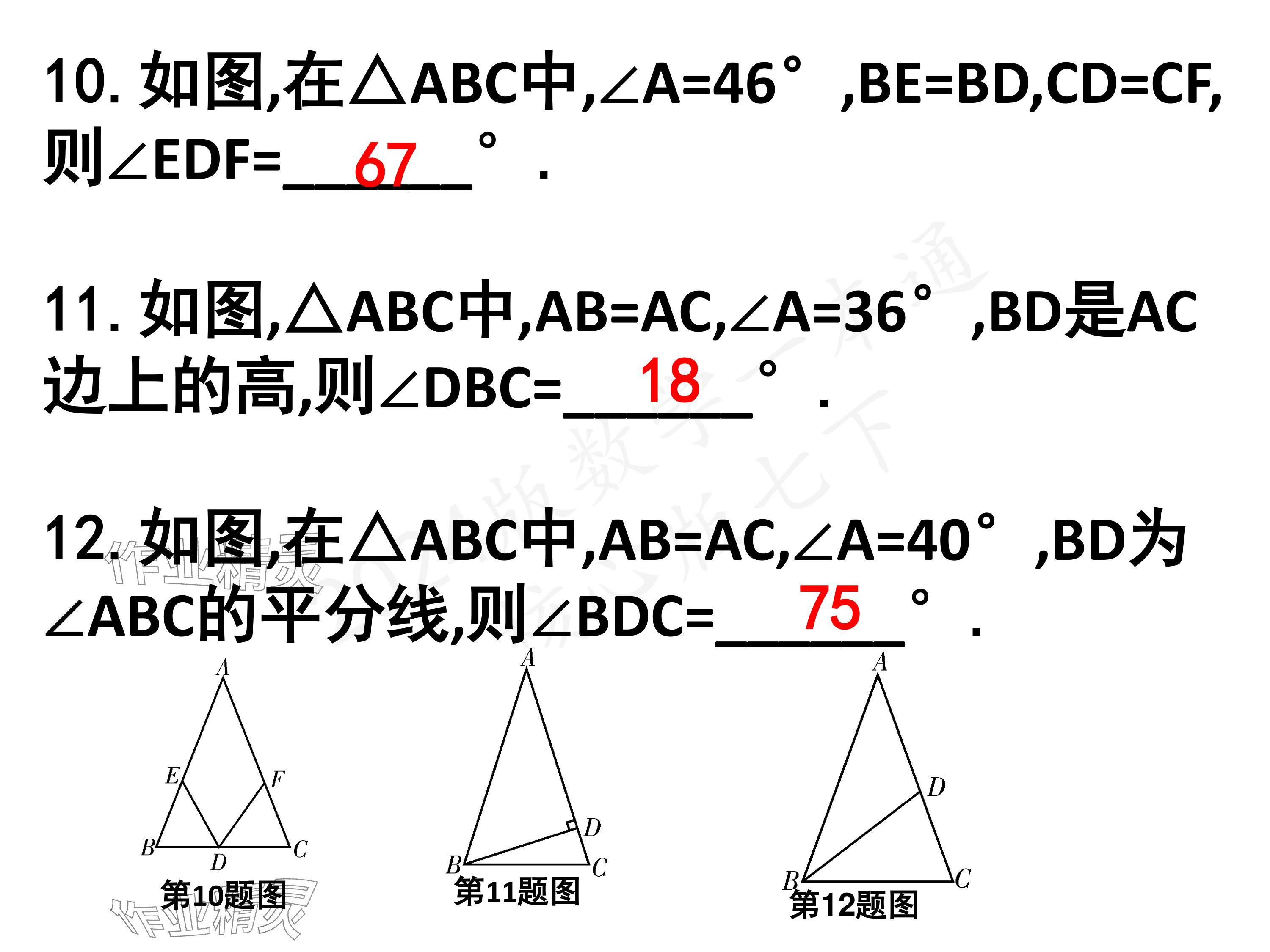 2024年一本通武漢出版社七年級數(shù)學(xué)下冊北師大版 參考答案第29頁