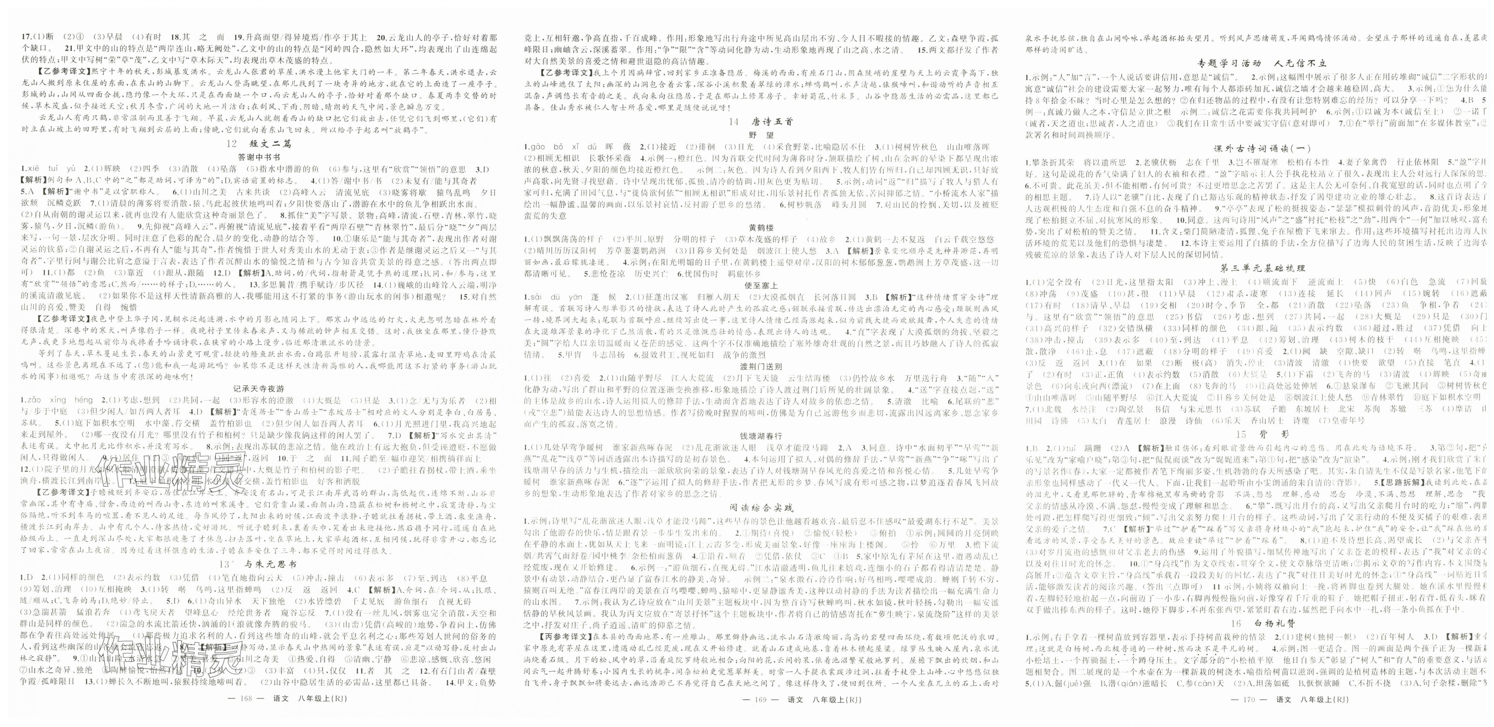 2025年四清导航八年级语文上册人教版湖北专版 第2页