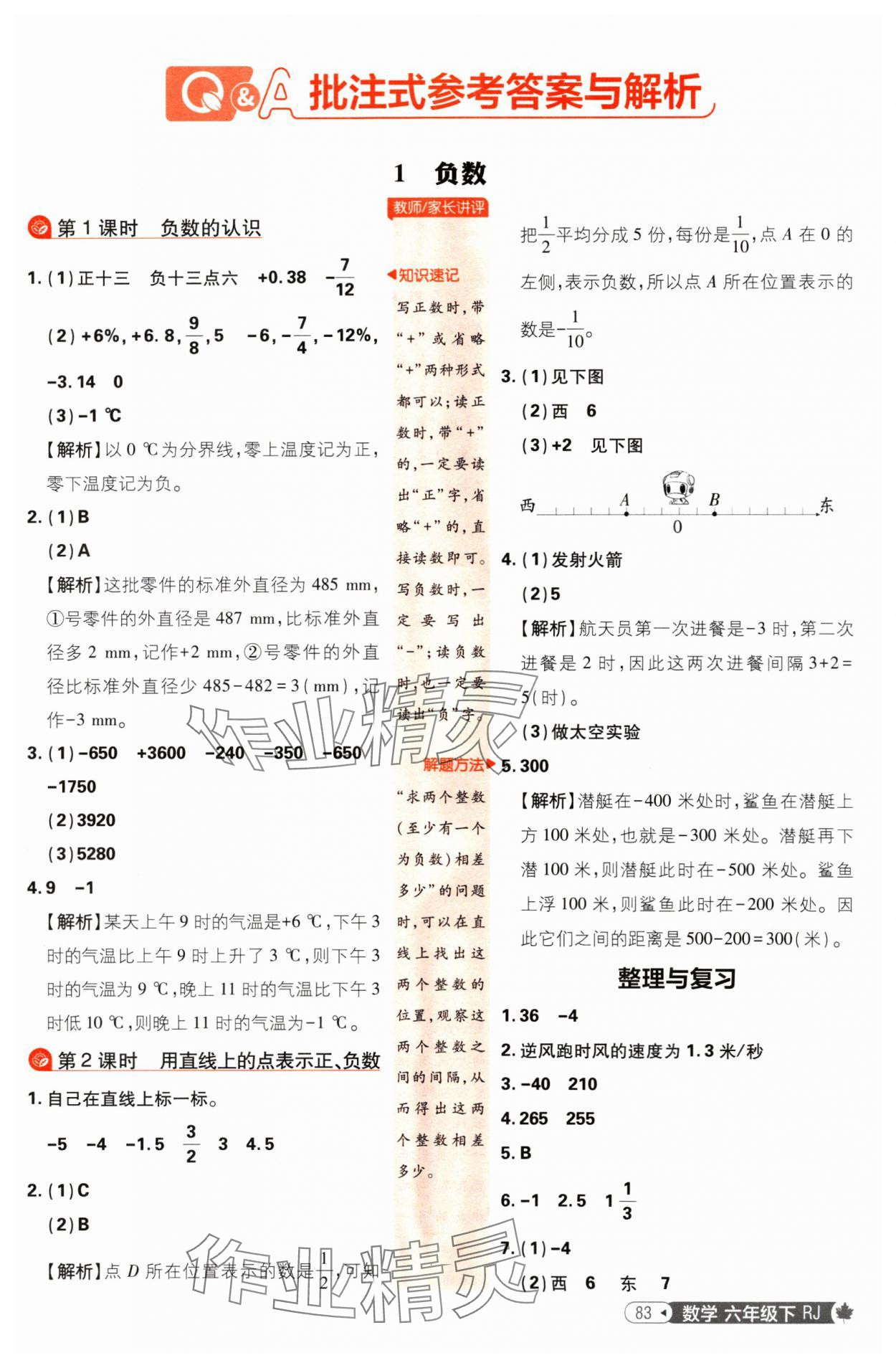 2025年小學(xué)必刷題六年級(jí)數(shù)學(xué)下冊(cè)人教版 參考答案第1頁(yè)