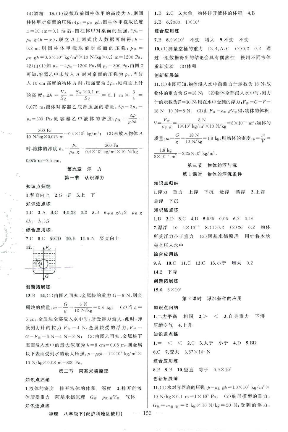 2024年黄冈金牌之路练闯考八年级物理下册沪科版 第4页