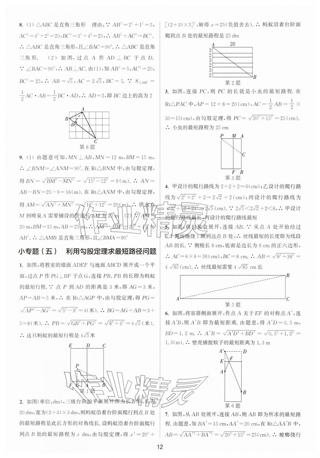 2026年通城学典活页检测八年级数学下册沪科版安徽专版&nbsp;第12页