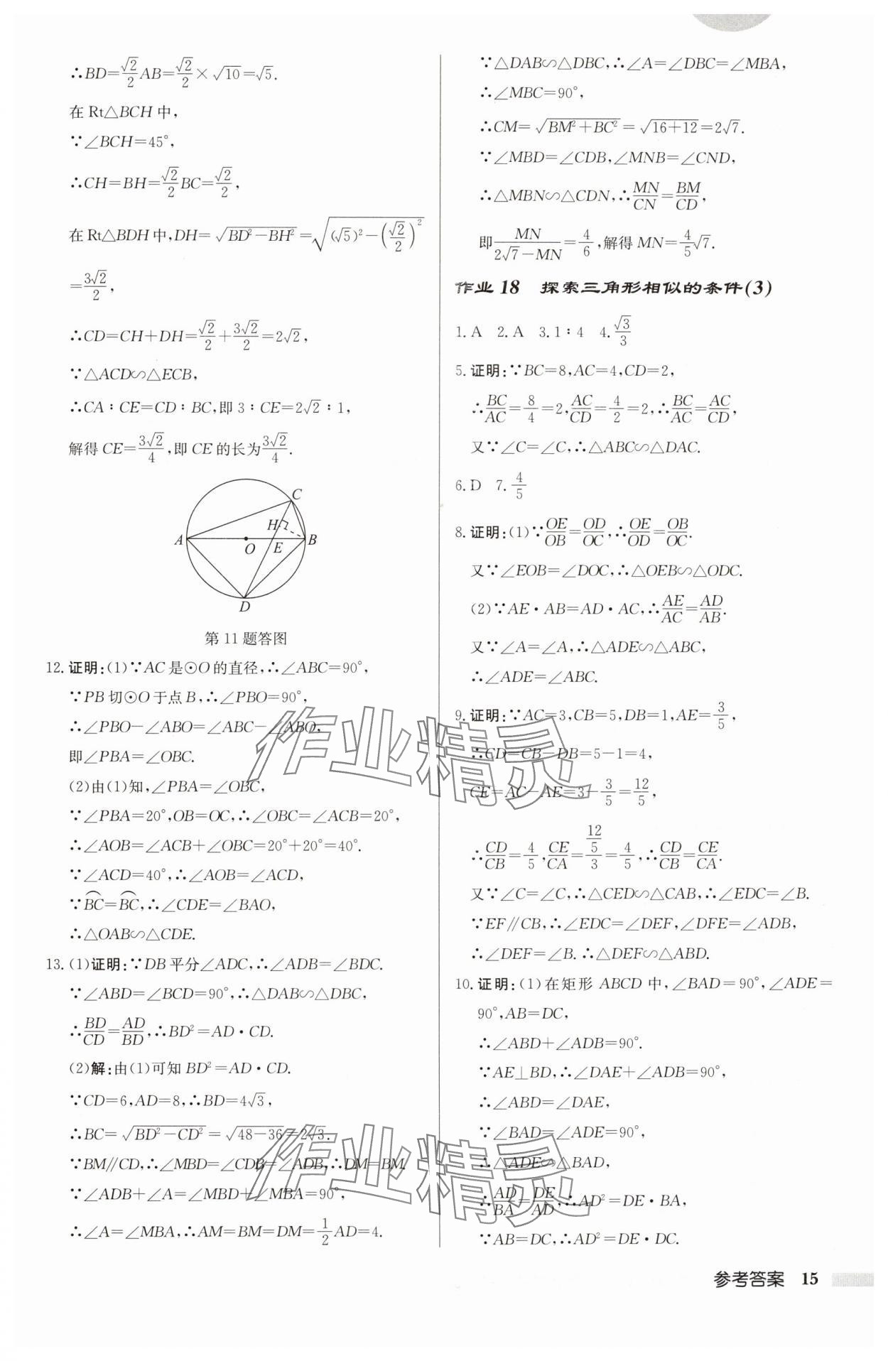 2025年启东中学作业本九年级数学下册苏科版徐州专版 第15页