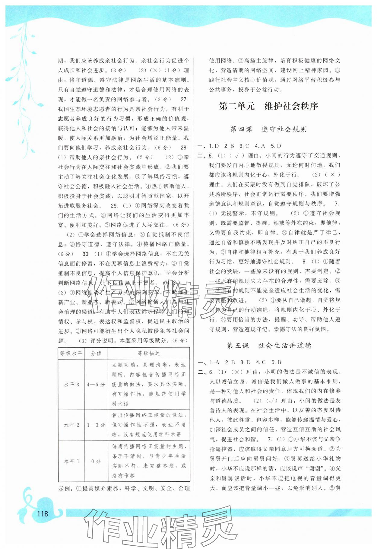2025年顶尖课课练八年级道德与法治上册人教版 第2页
