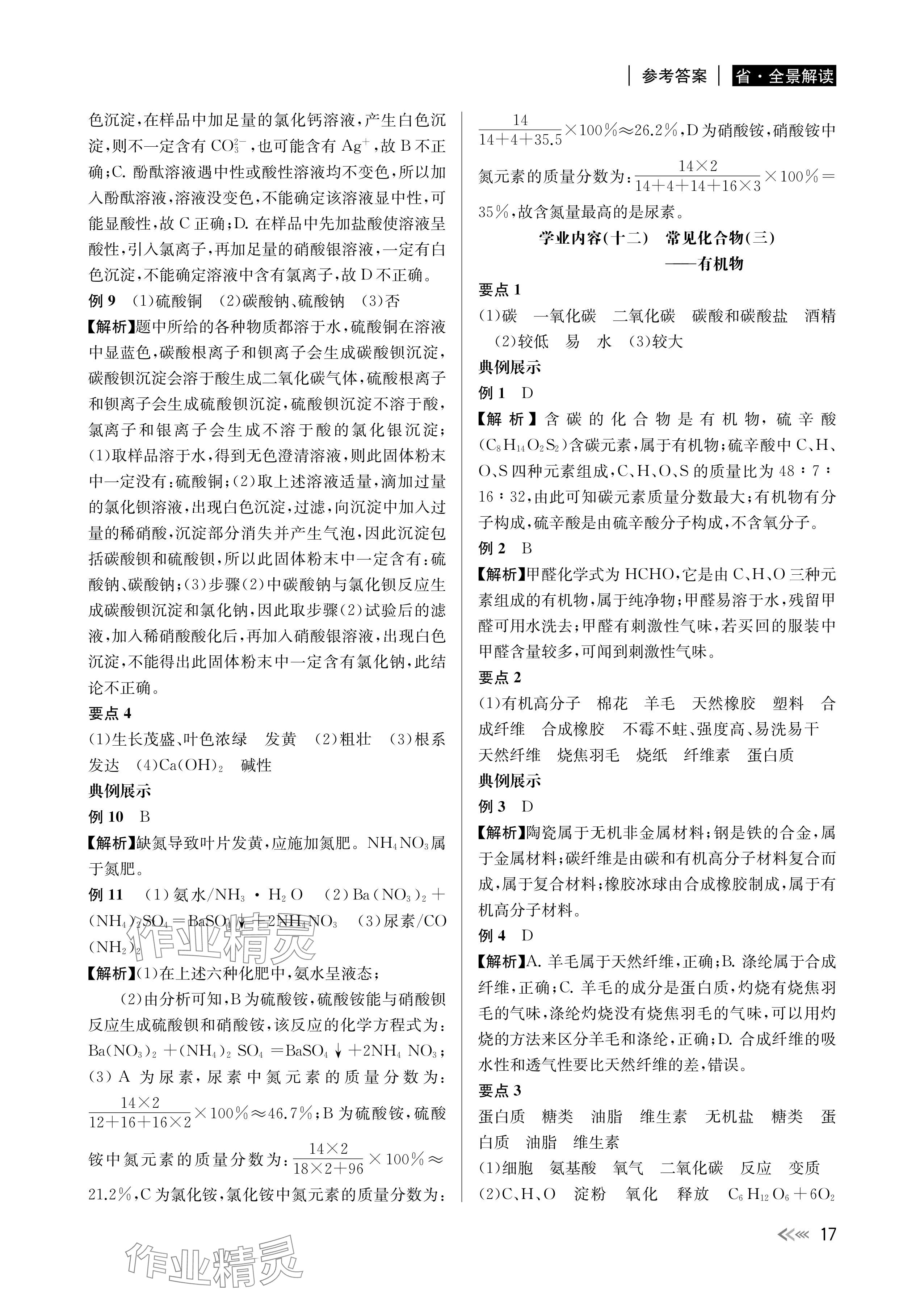 2024年中考復(fù)習(xí)全景解讀科學(xué)基礎(chǔ)版 參考答案第17頁