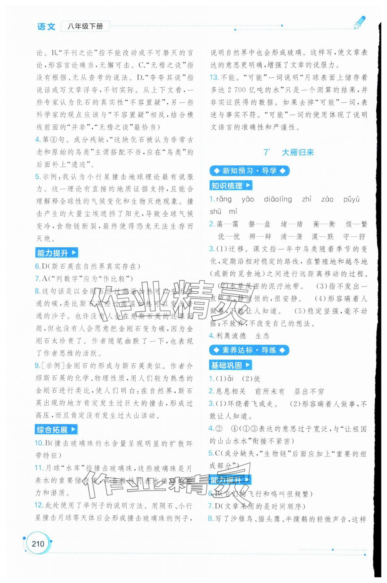 2025年新課程學習與測評同步學習八年級語文下冊人教版 第6頁