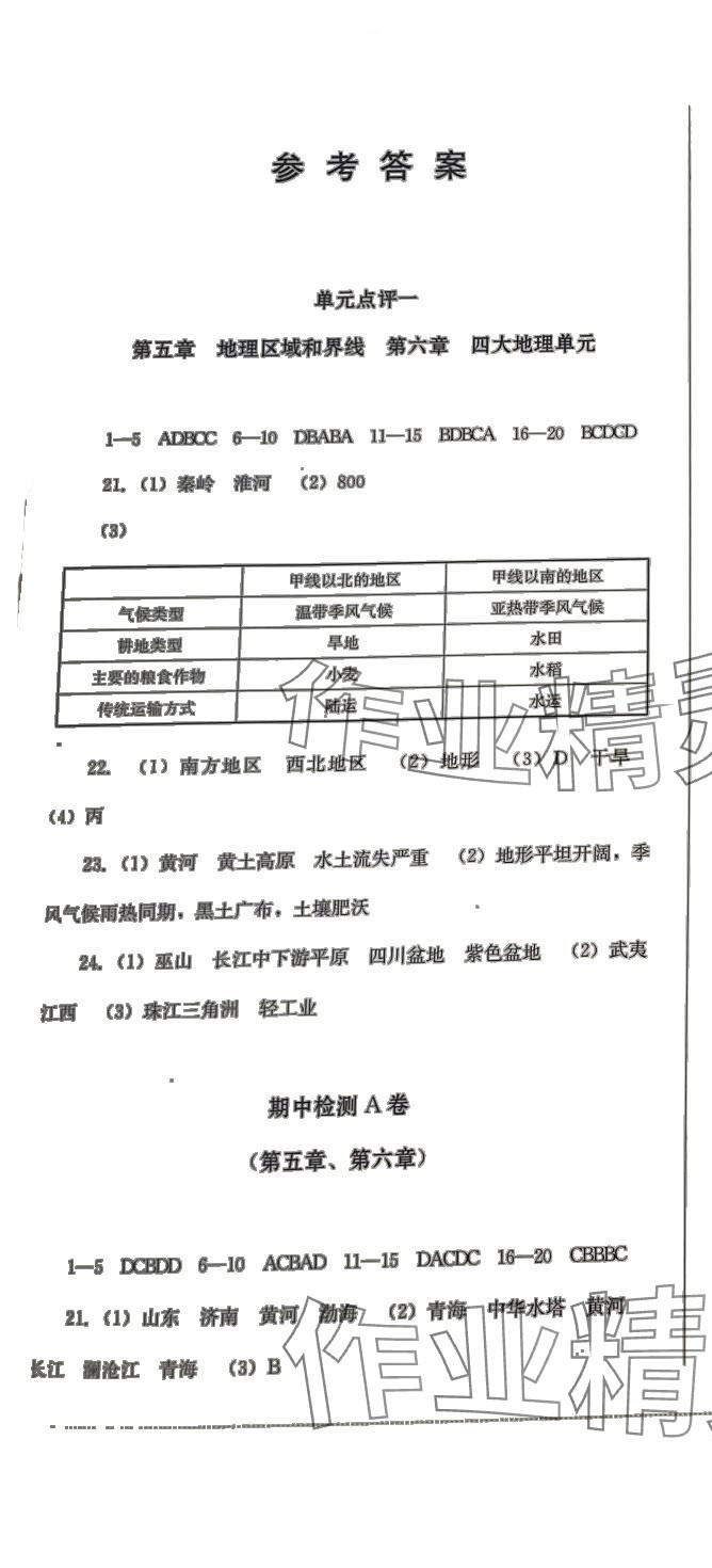 2024年學情點評四川教育出版社八年級地理下冊粵人版 第1頁