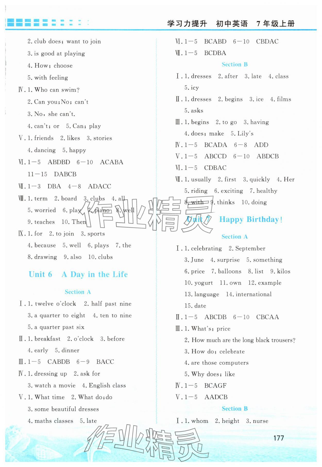 2025年学习力提升七年级英语上册人教版 第5页