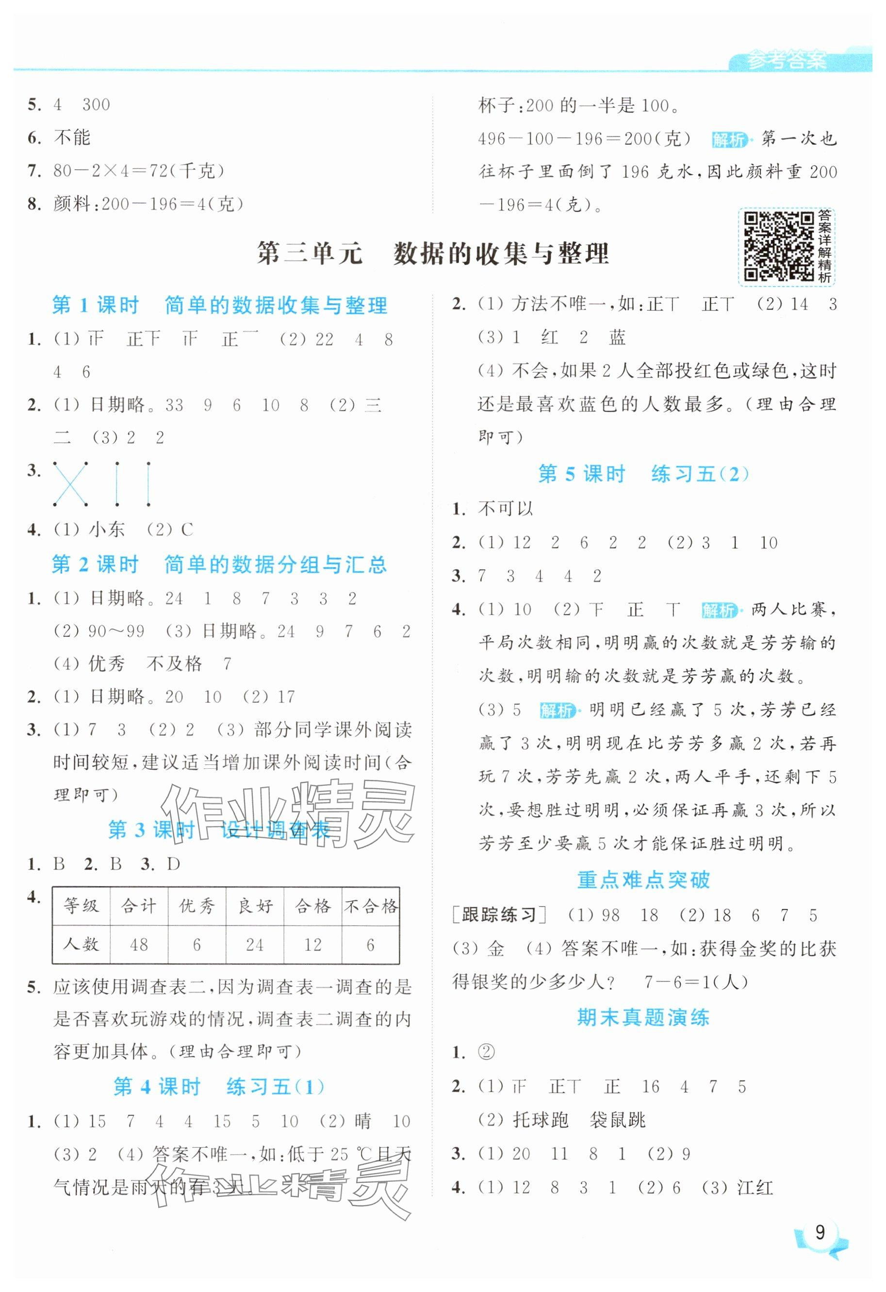 2025年亮點給力提優(yōu)班三年級數(shù)學(xué)上冊蘇教版 參考答案第9頁