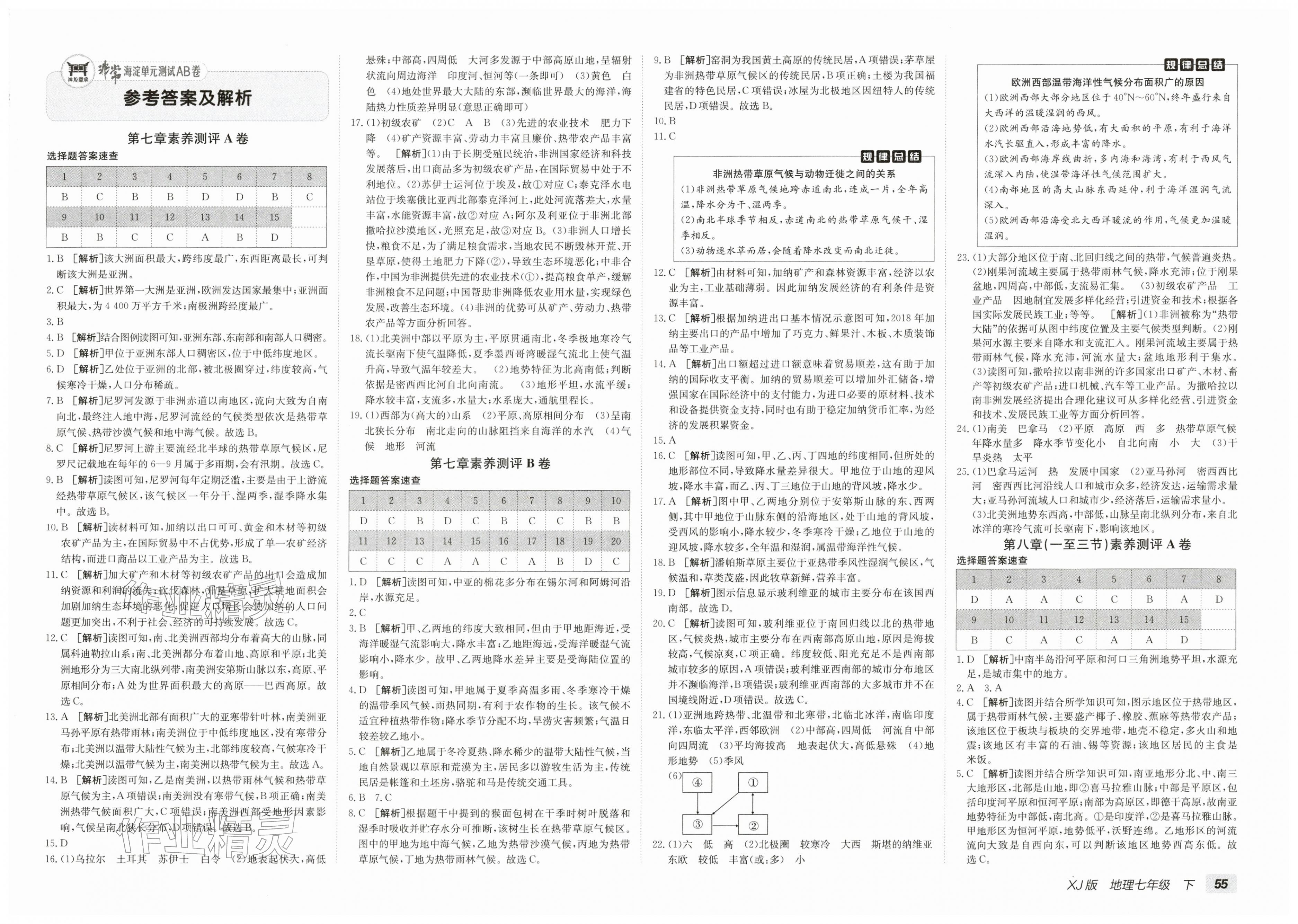 2026年海淀单元测试AB卷七年级地理下册湘教版&nbsp;第1页