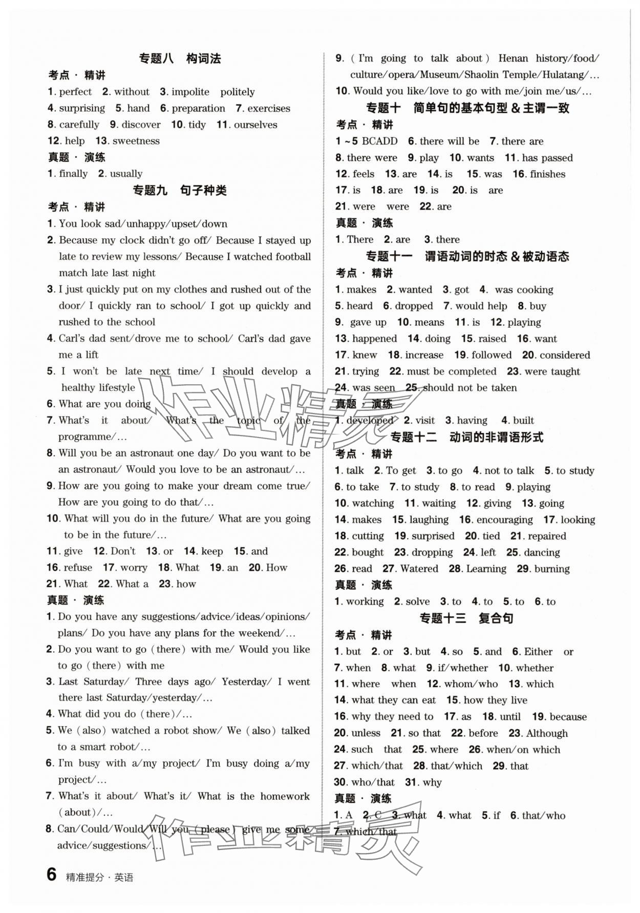 2025年鼎成中考精準提分英語河南專版 參考答案第6頁