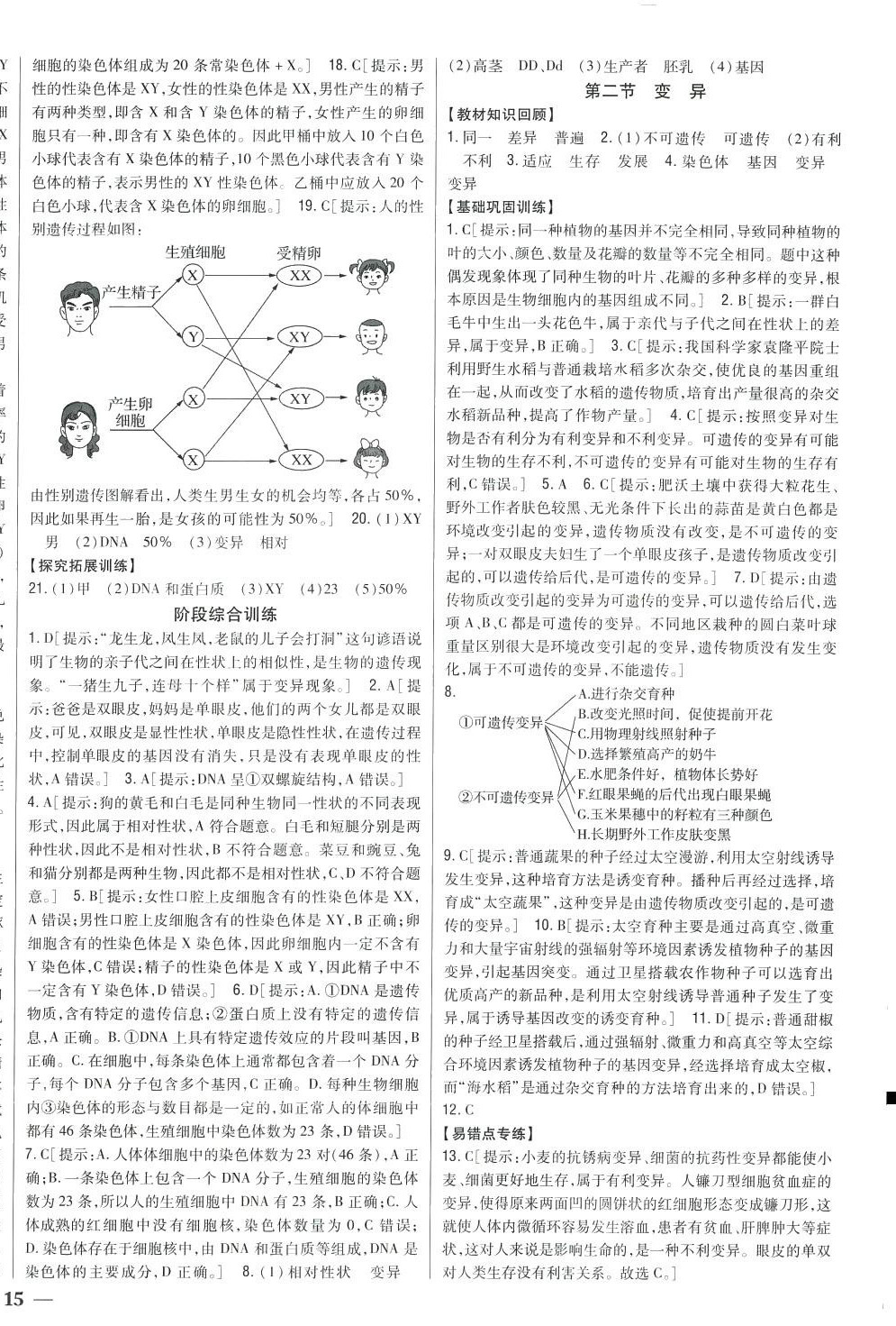 2024年全科王同步課時(shí)練習(xí)八年級生物下冊冀少版 第6頁