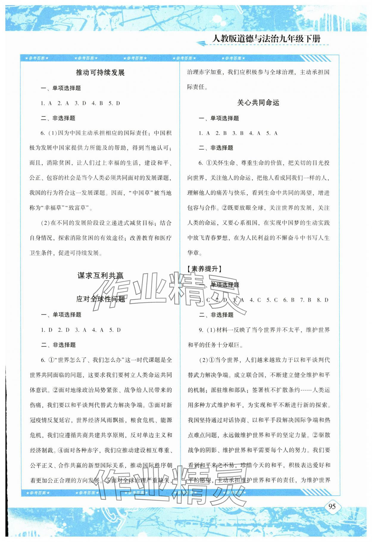 2024年同步實踐評價課程基礎(chǔ)訓(xùn)練湖南少年兒童出版社九年級道德與法治下冊人教版 第3頁