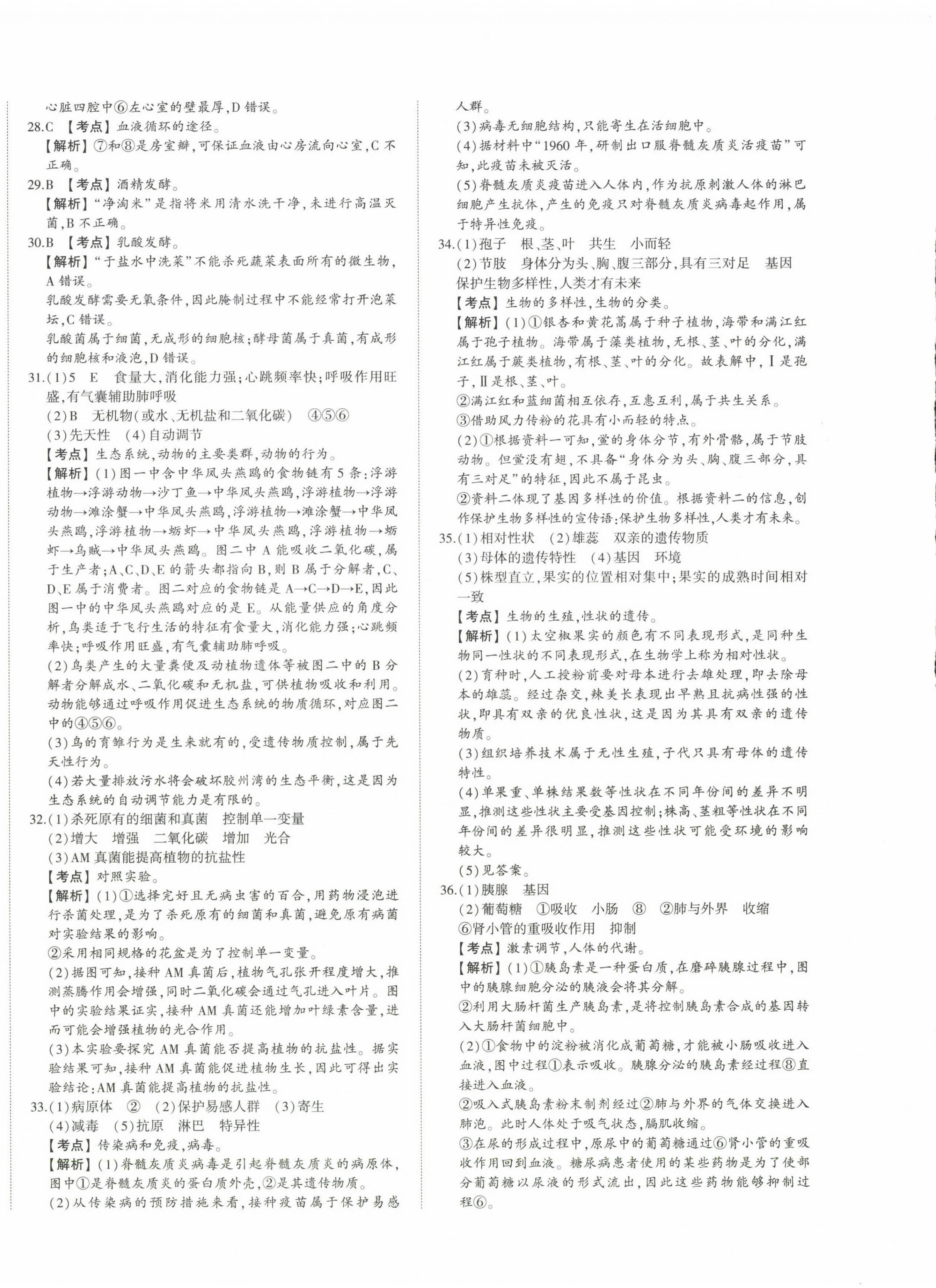 2024年星躍龍門中考真題匯編卷生物山東專版 第4頁