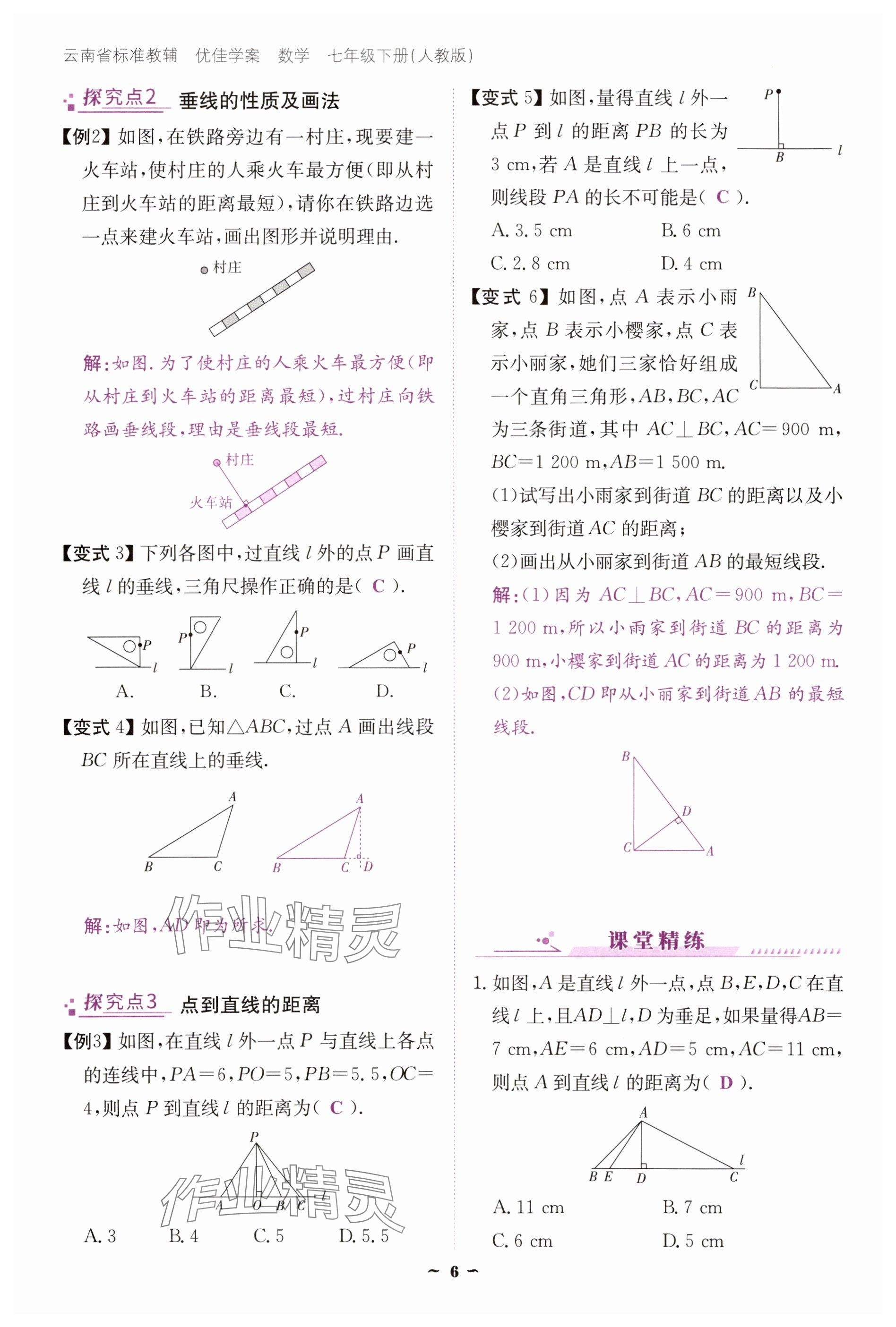 2025年云南省標(biāo)準(zhǔn)教輔優(yōu)佳學(xué)案七年級(jí)數(shù)學(xué)下冊(cè)人教版 參考答案第6頁(yè)