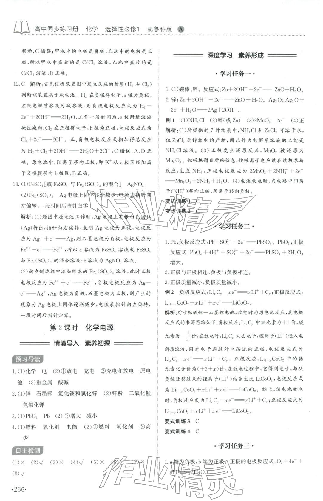 2025年同步练习册山东科学技术出版社高中化学选择性必修第一册鲁科版A专版山东专版&nbsp;第6页