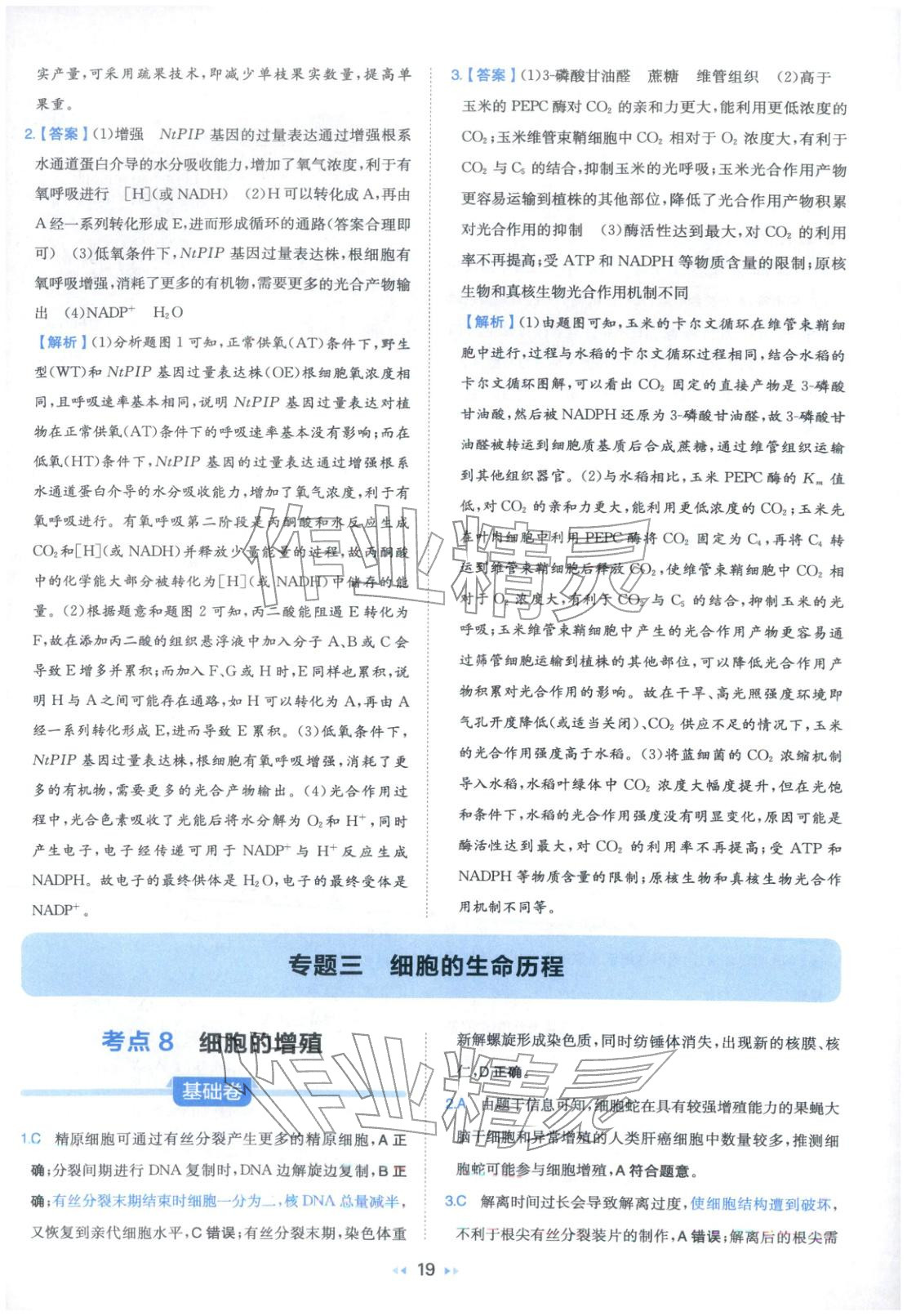 2026年一本真题分类高考生物&nbsp;第19页