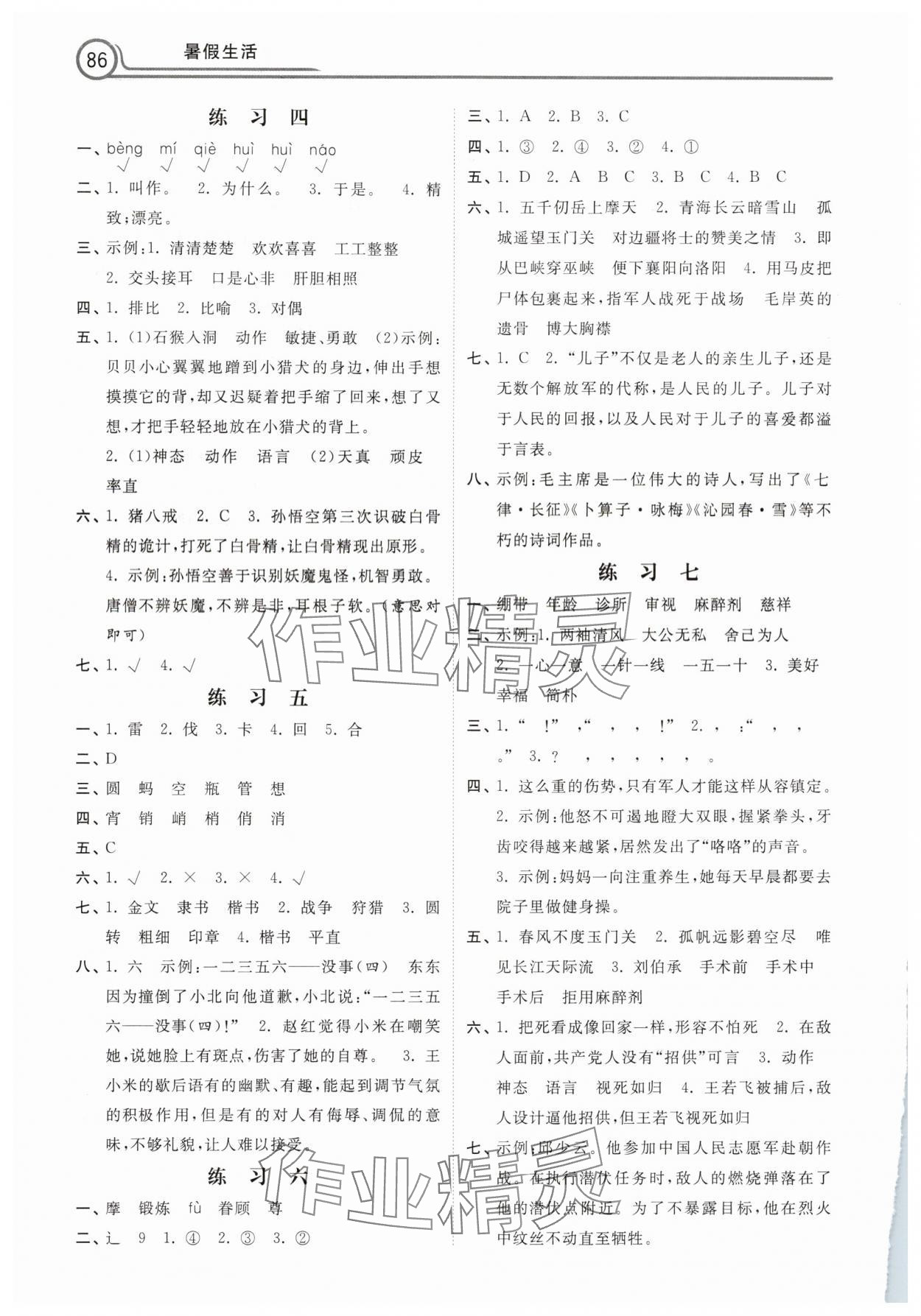 2025年暑假生活河北美术出版社五年级语文 第2页
