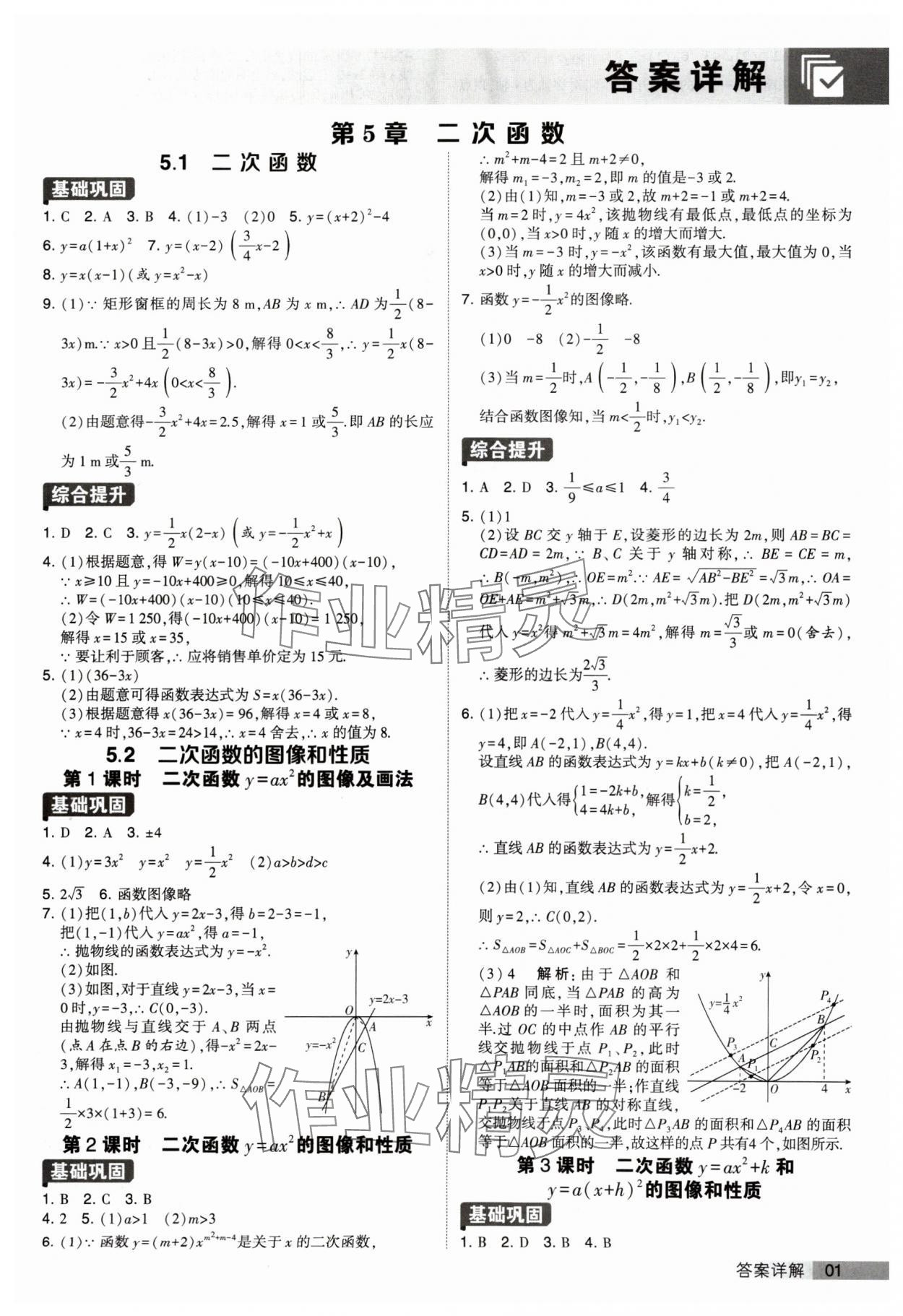 2024年經(jīng)綸學(xué)典提高班九年級數(shù)學(xué)下冊蘇科版 參考答案第1頁