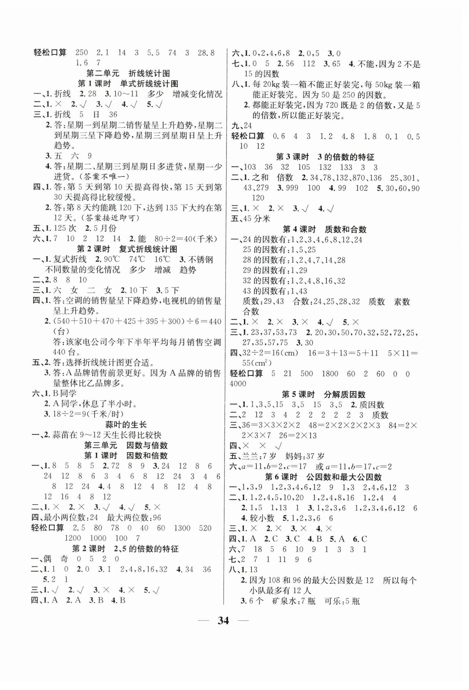 2024年名師計(jì)劃高效課堂五年級(jí)數(shù)學(xué)下冊(cè)蘇教版 第2頁(yè)