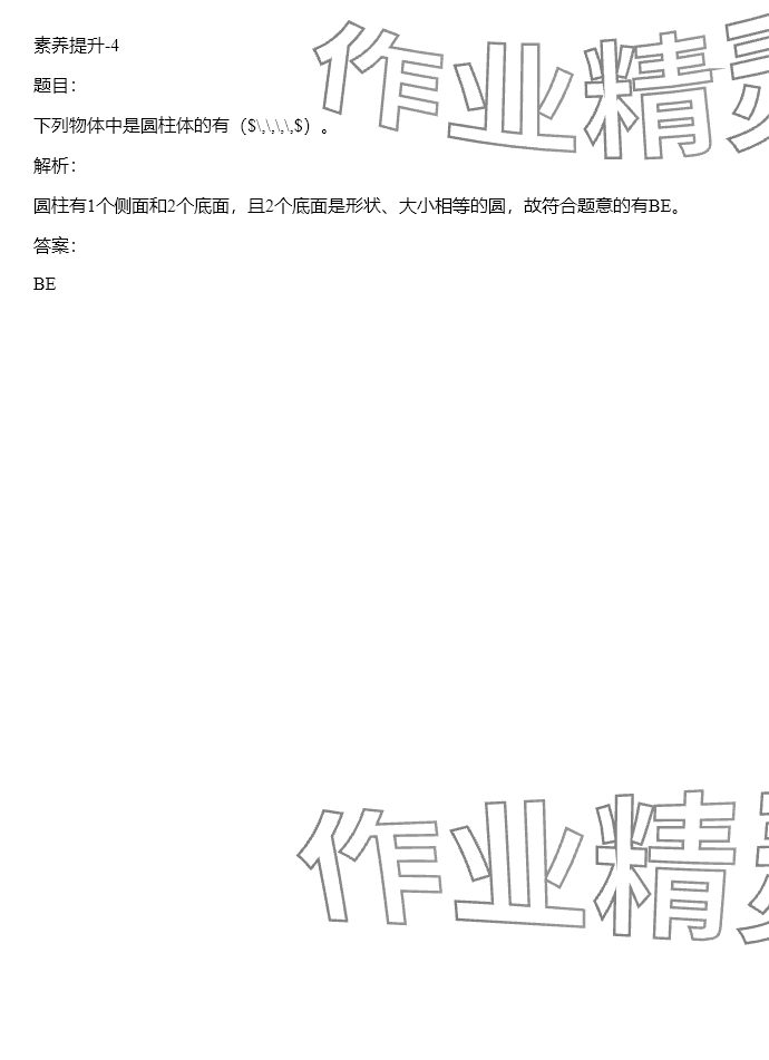 2024年同步实践评价课程基础训练六年级数学下册人教版 参考答案第57页