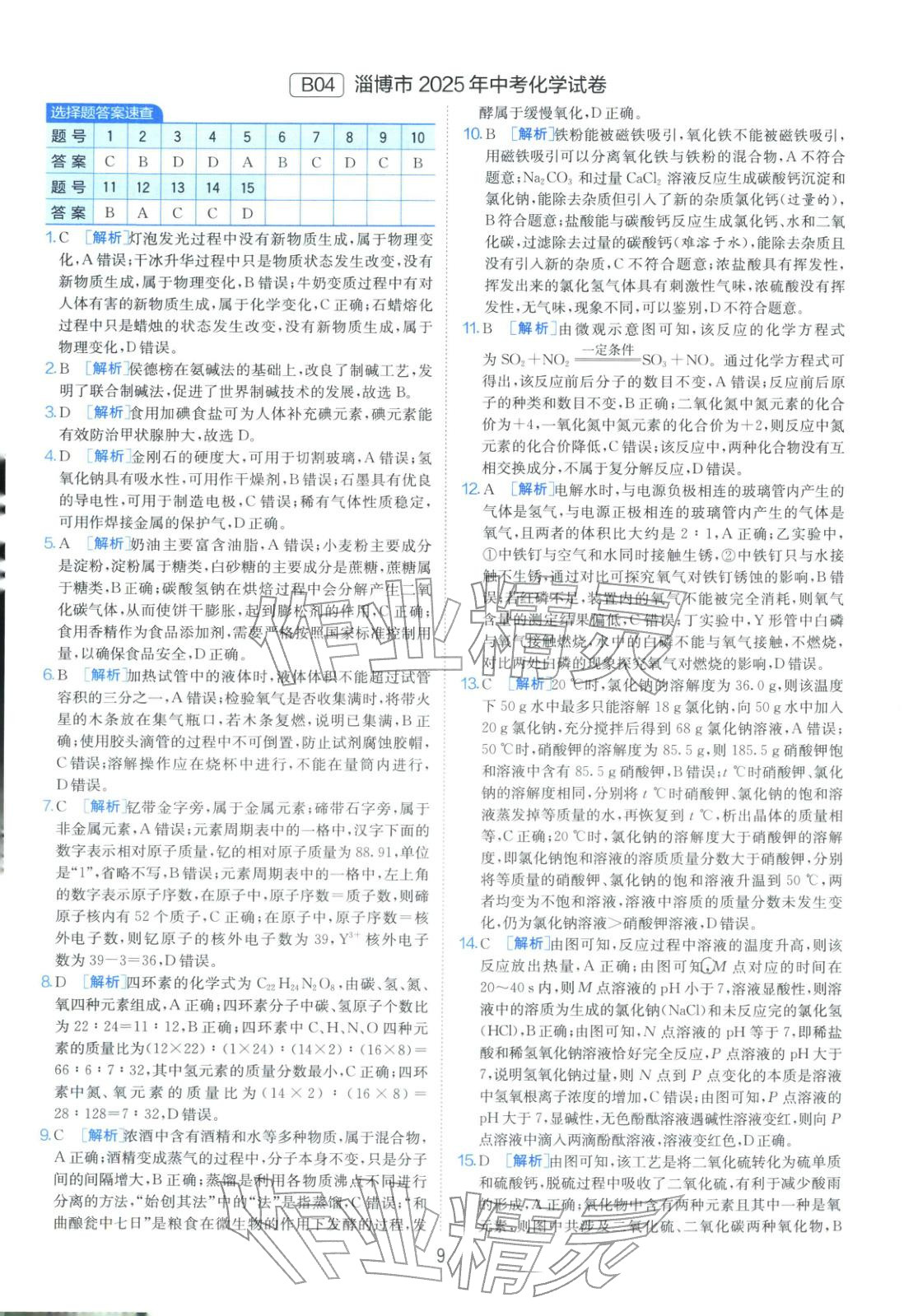 2026年山东省中考试卷精选九年级化学&nbsp;第9页
