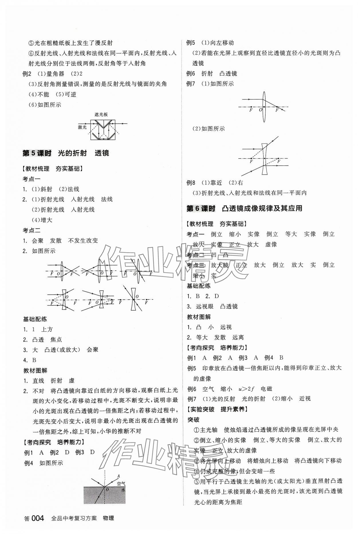 2024年全品中考復(fù)習(xí)方案物理江蘇專版 參考答案第3頁