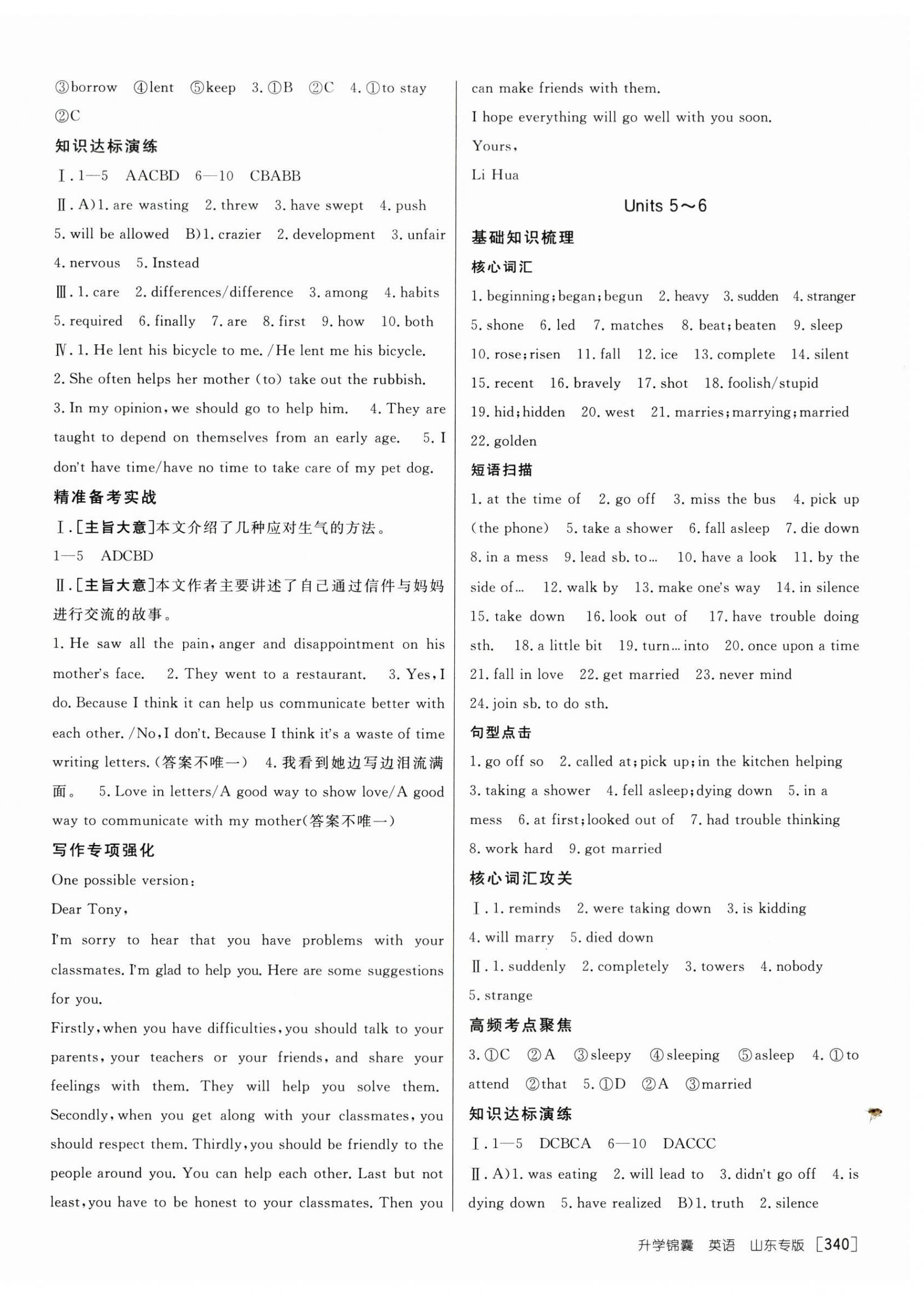 2024年升学锦囊英语山东专版 第10页