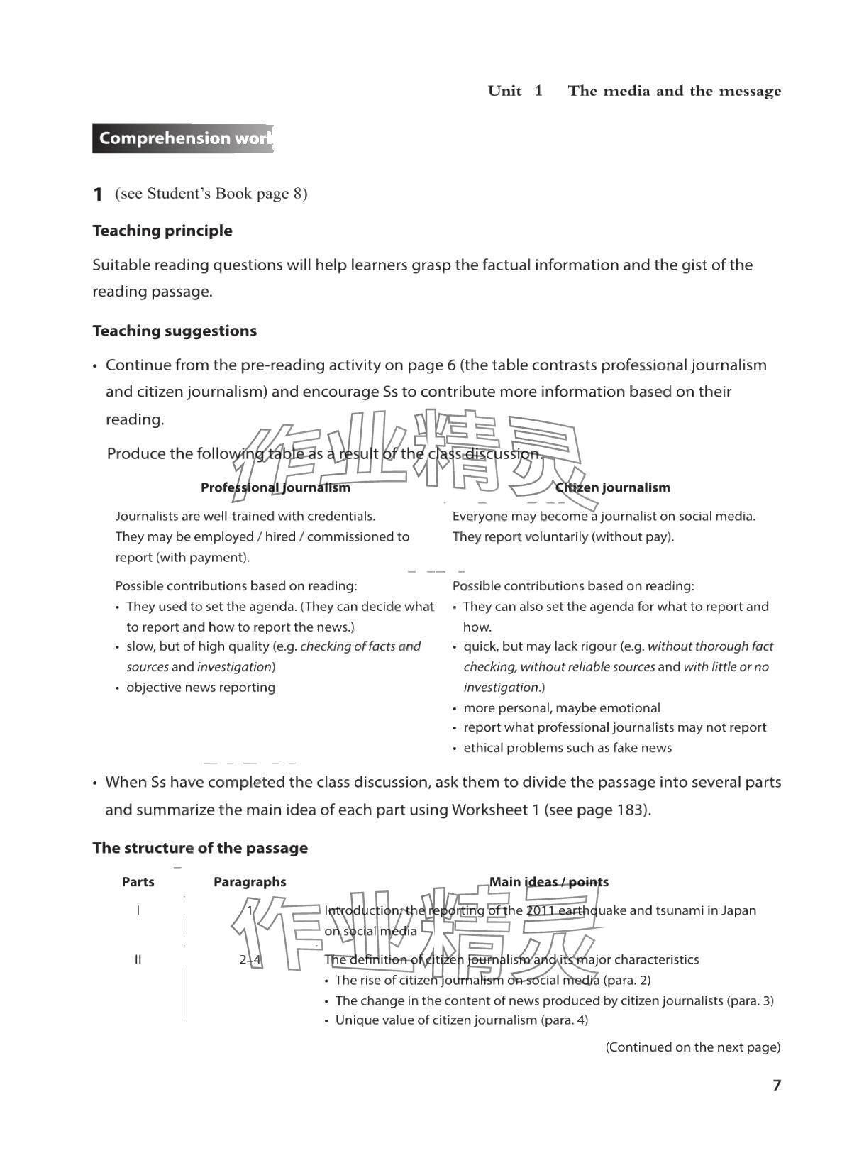 2025年教材课本高中英语选择性必修第四册沪教版&nbsp;参考答案第7页