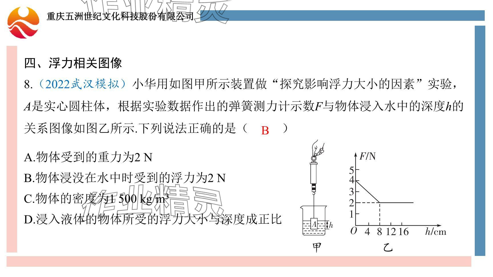 2024年重慶市中考試題分析與復(fù)習(xí)指導(dǎo)物理 參考答案第63頁