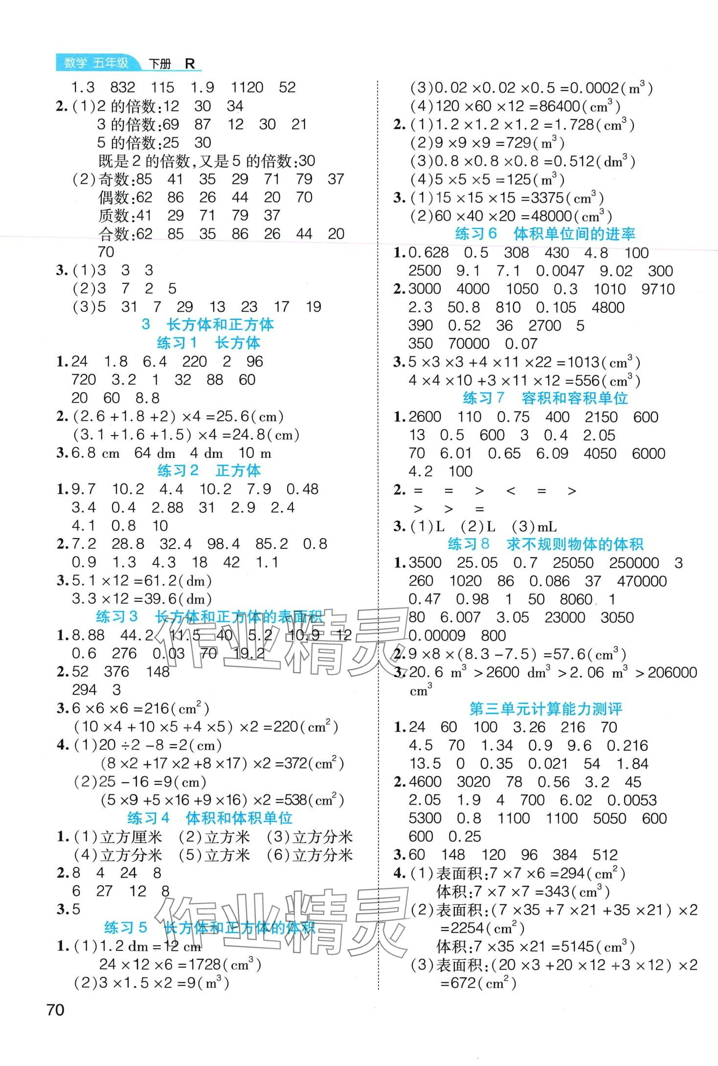 2024年必考口算題卡五年級數(shù)學(xué)下冊人教版 第2頁