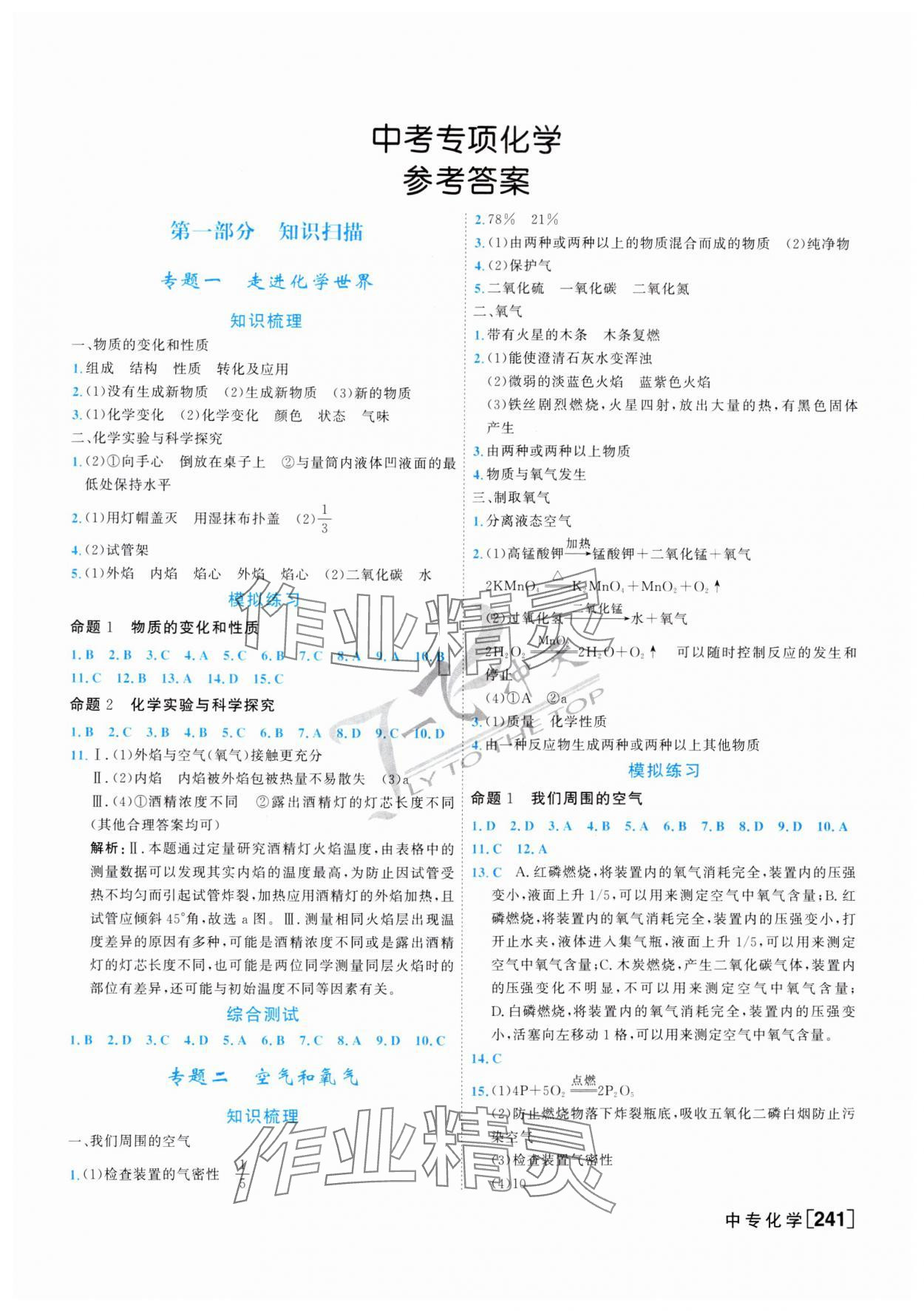 2025年一飛沖天中考專項精品試題分類化學(xué) 第1頁