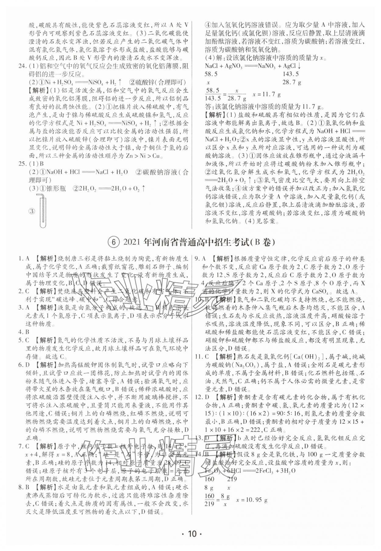 2025年試題匯編卷九年級化學(xué)河南專版 第10頁