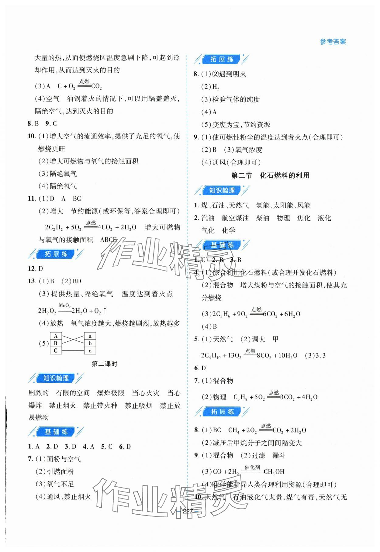 2025年新課堂學(xué)習(xí)與探究九年級化學(xué)全一冊魯教版&nbsp;參考答案第11頁