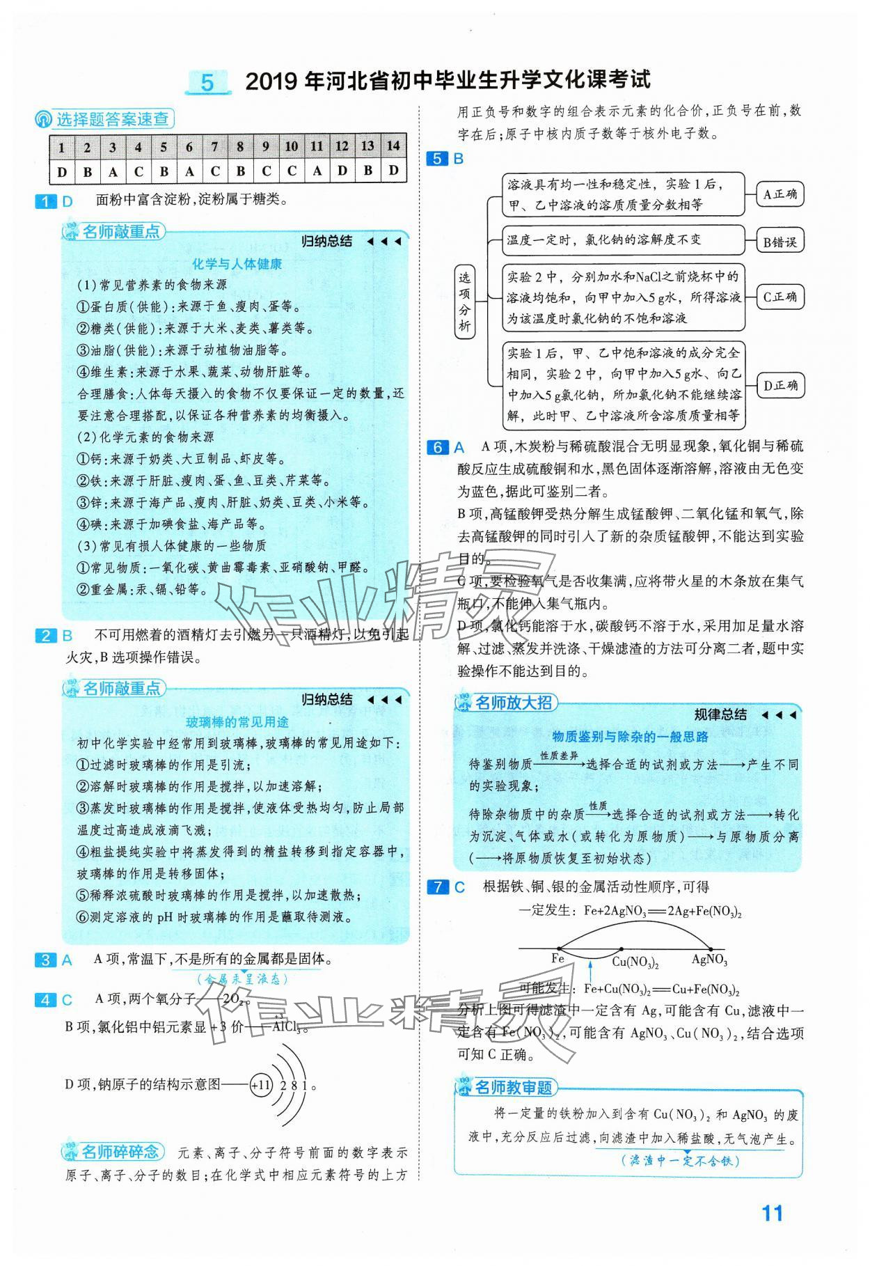 2024年金考卷45套匯編化學河北專版 參考答案第11頁