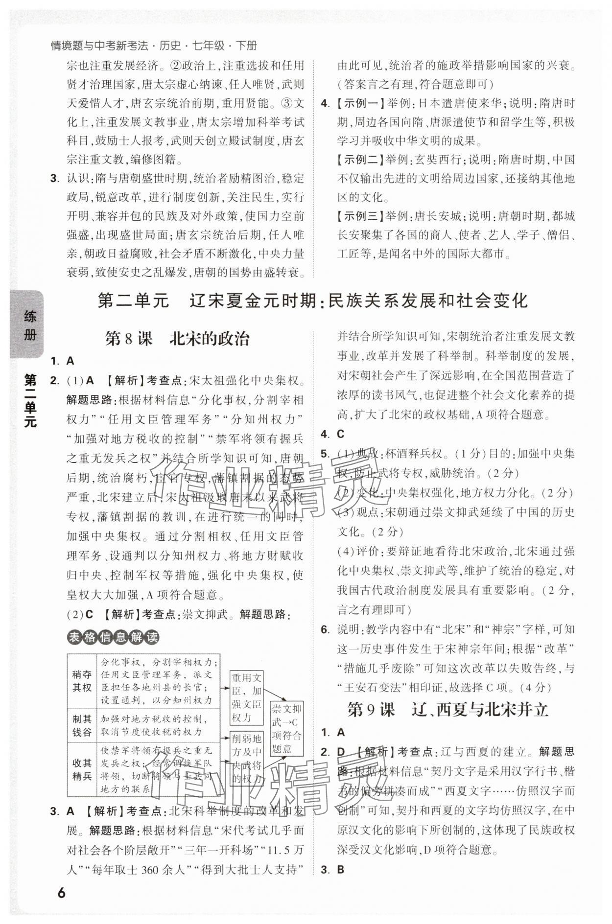 2025年萬唯中考情境題七年級歷史下冊人教版 第6頁