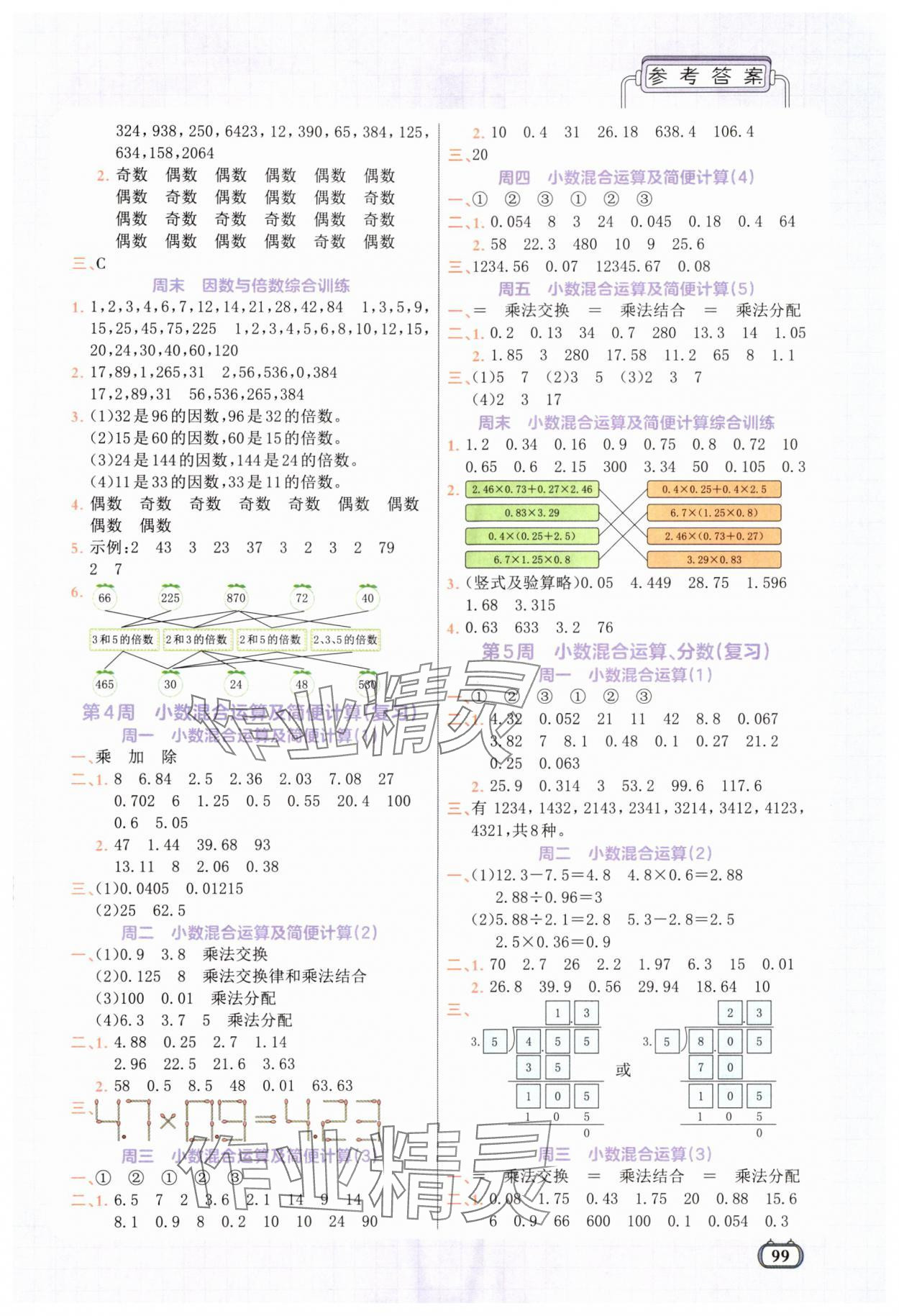 2024年核心素養數感計算雙訓練五年級數學下冊人教版 第3頁