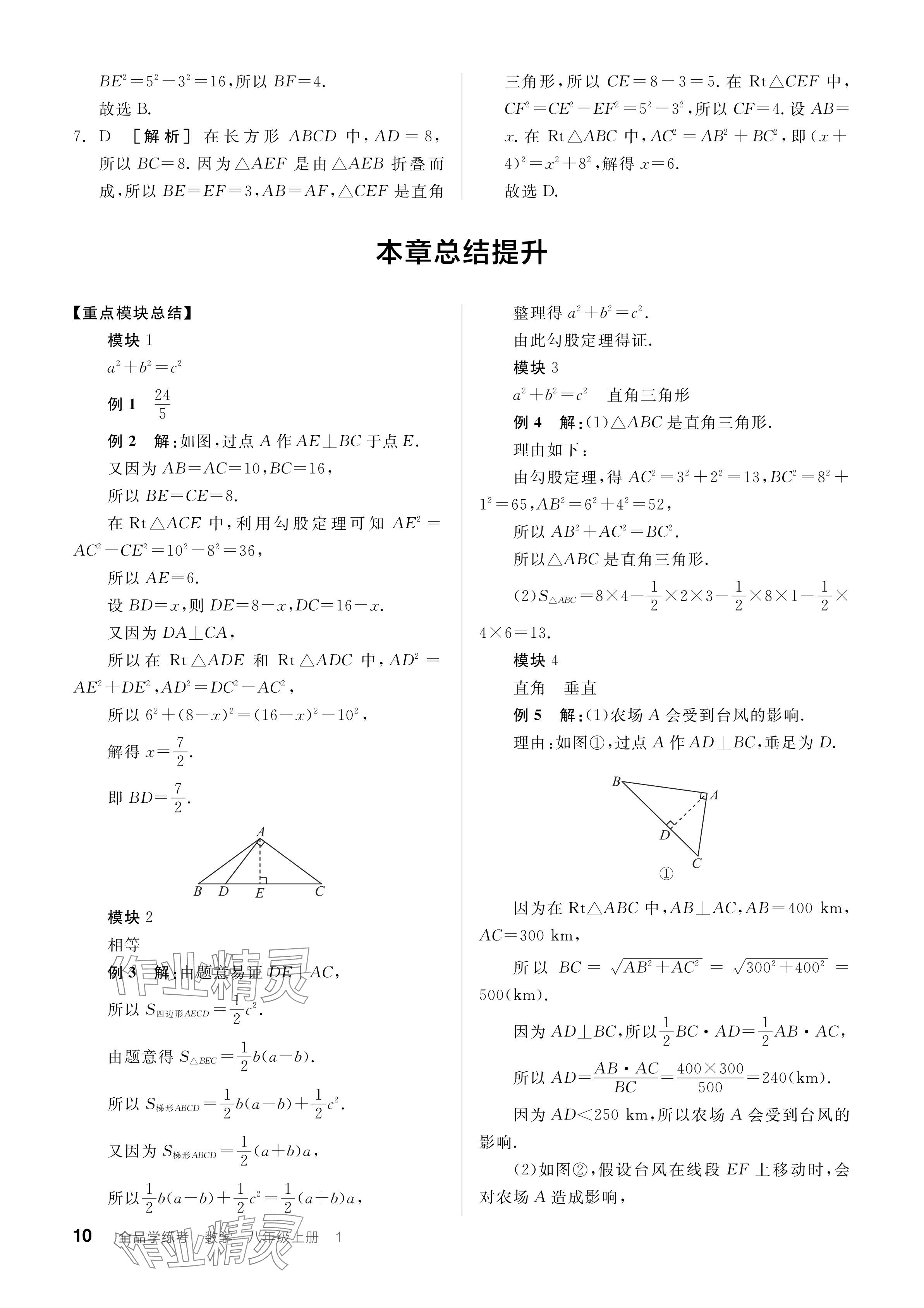 2024年全品学练考八年级数学上册北师大版深圳专版 参考答案第12页