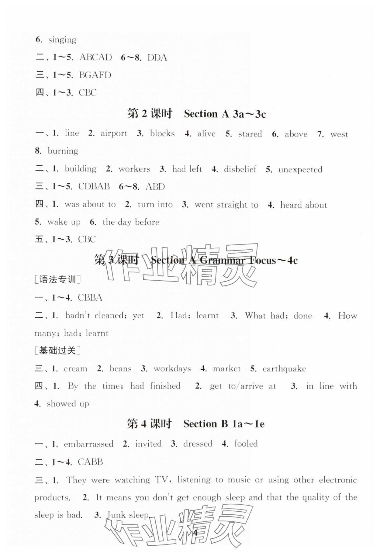 2025年通城学典课时作业本九年级英语下册人教版安徽专版 第4页