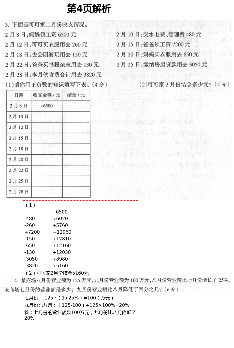 2021年金椰風新課程同步練六年級數(shù)學下冊人教版 第4頁