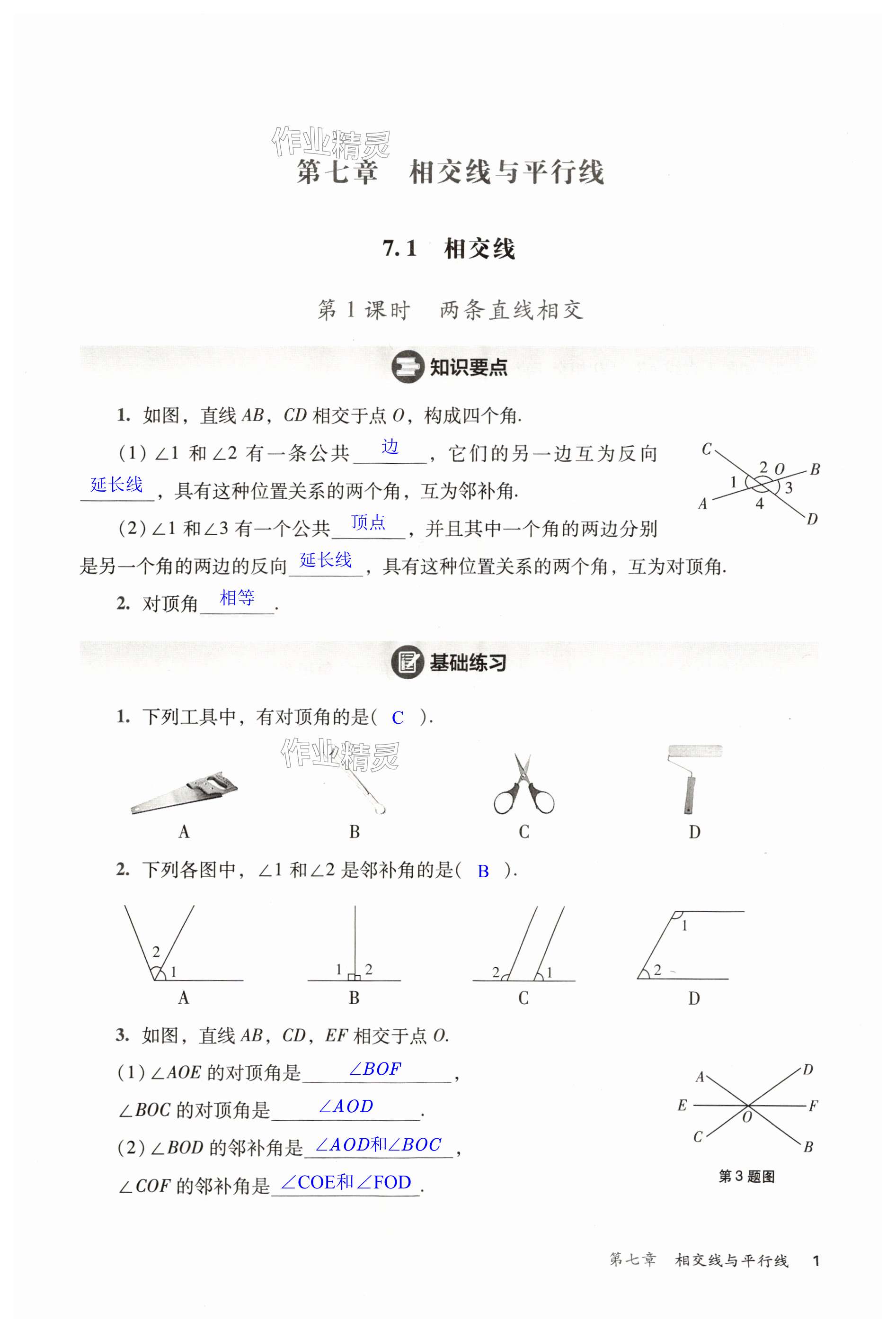 2025年新課程學習輔導七年級數學下冊人教版中山專版 第1頁