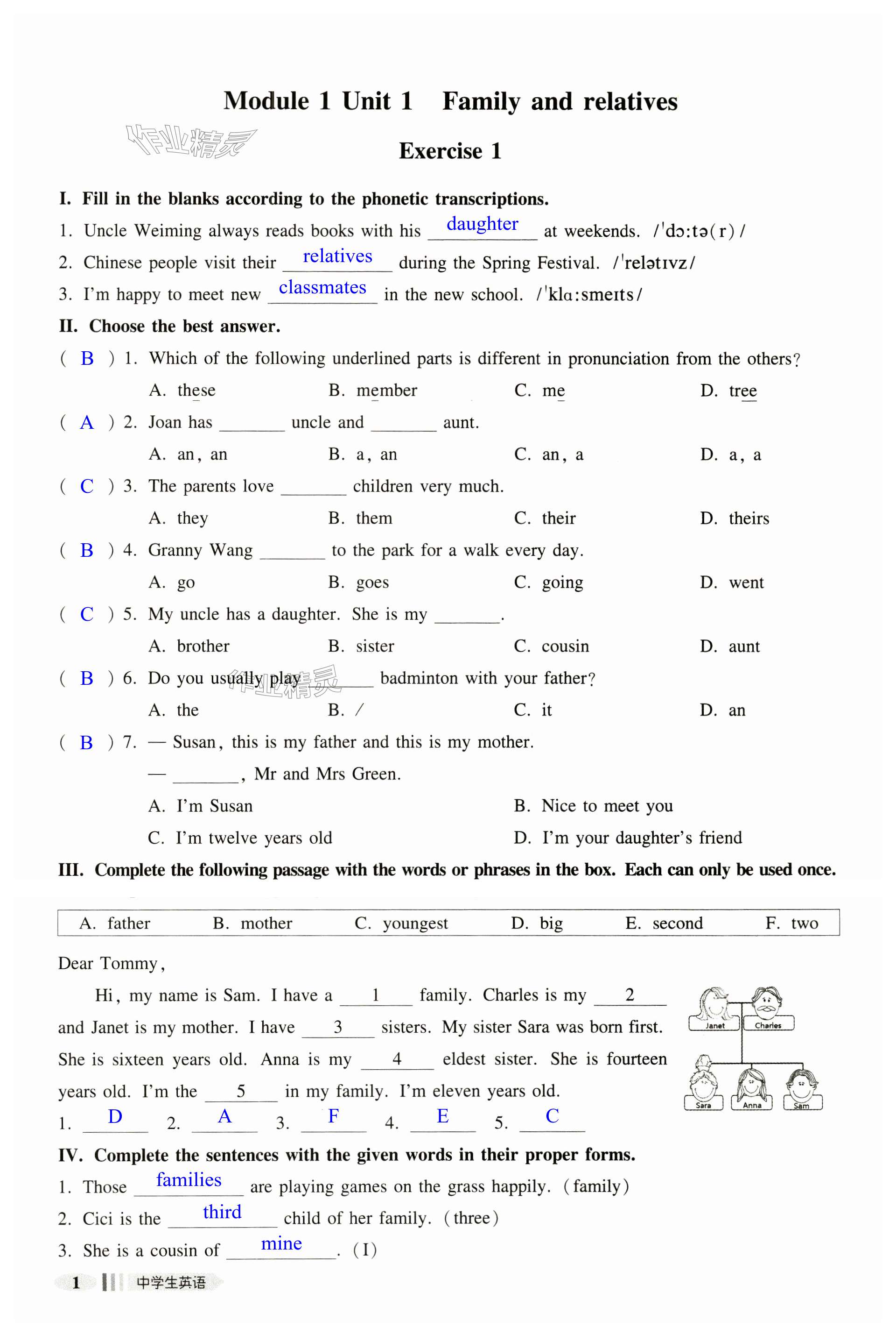 2023年中學(xué)生英語同步精練六年級(jí)上冊(cè)滬教版54制 第1頁