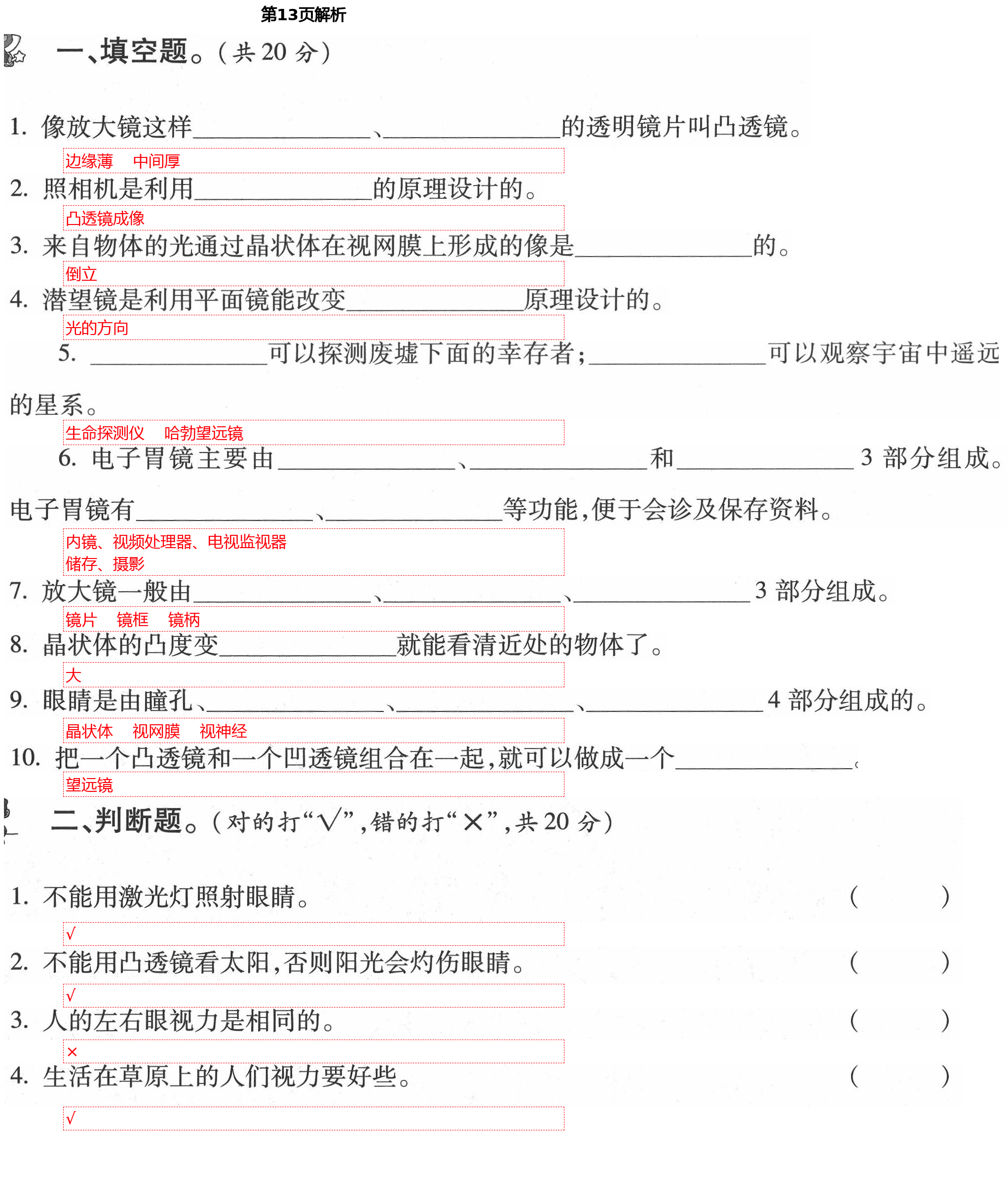 2021年單元自測(cè)試卷五年級(jí)科學(xué)下學(xué)期青島版 第13頁(yè)