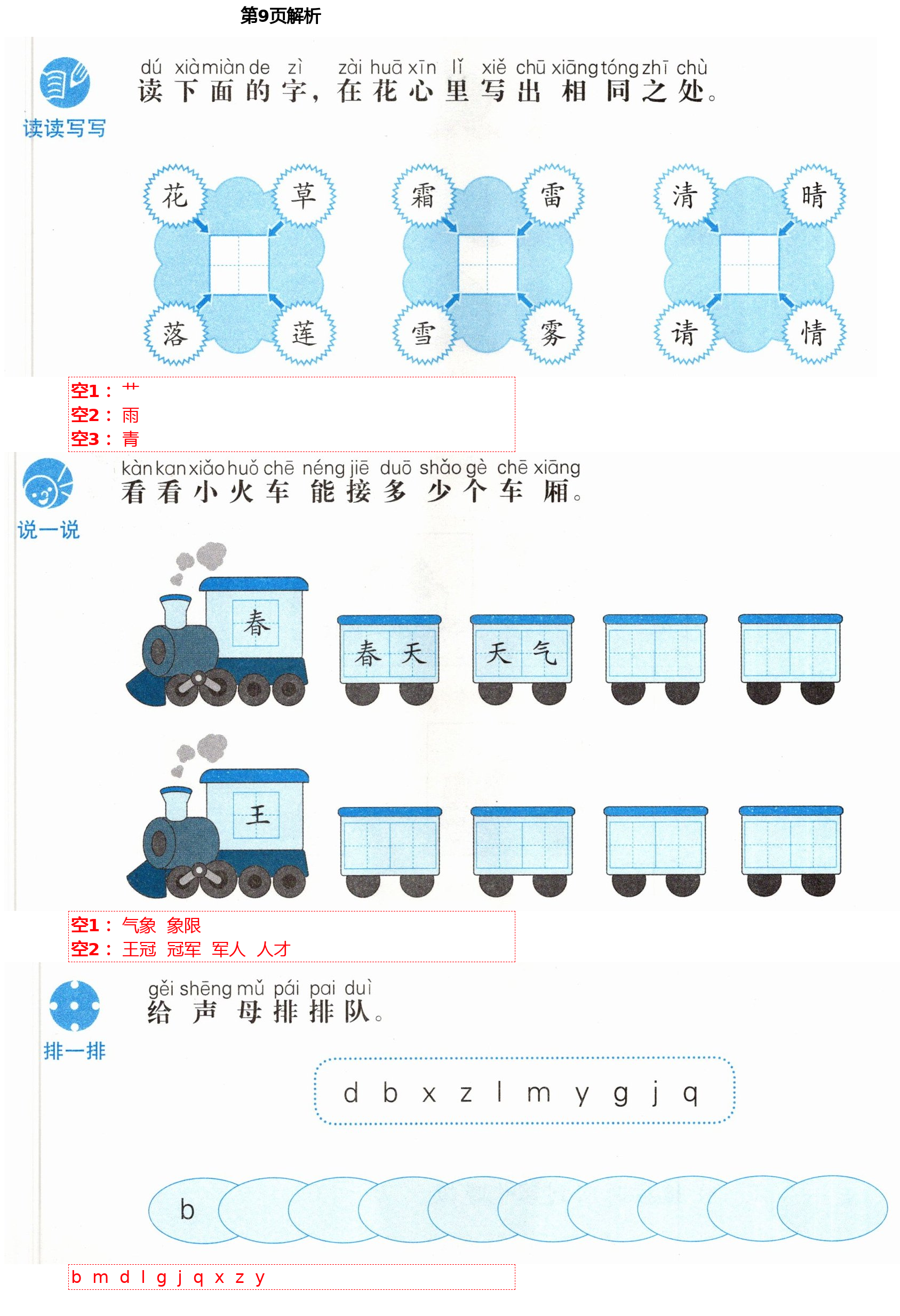 2021年人教金學典同步解析與測評一年級語文下冊人教版山西專版 第9頁