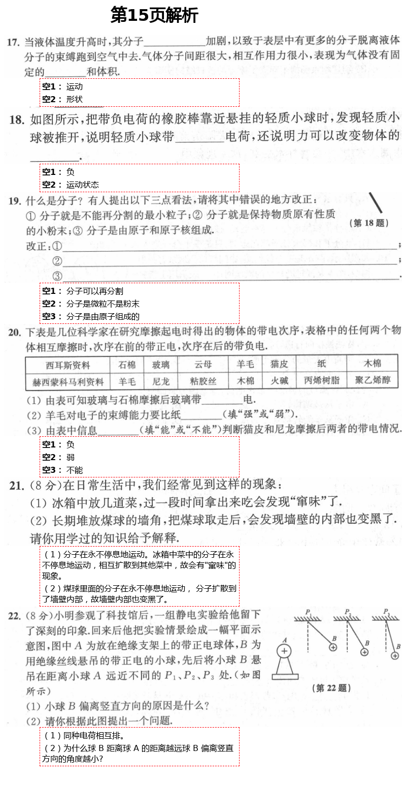 2021年阳光互动绿色成长空间八年级物理下册苏科版提优版 参考答案第15页