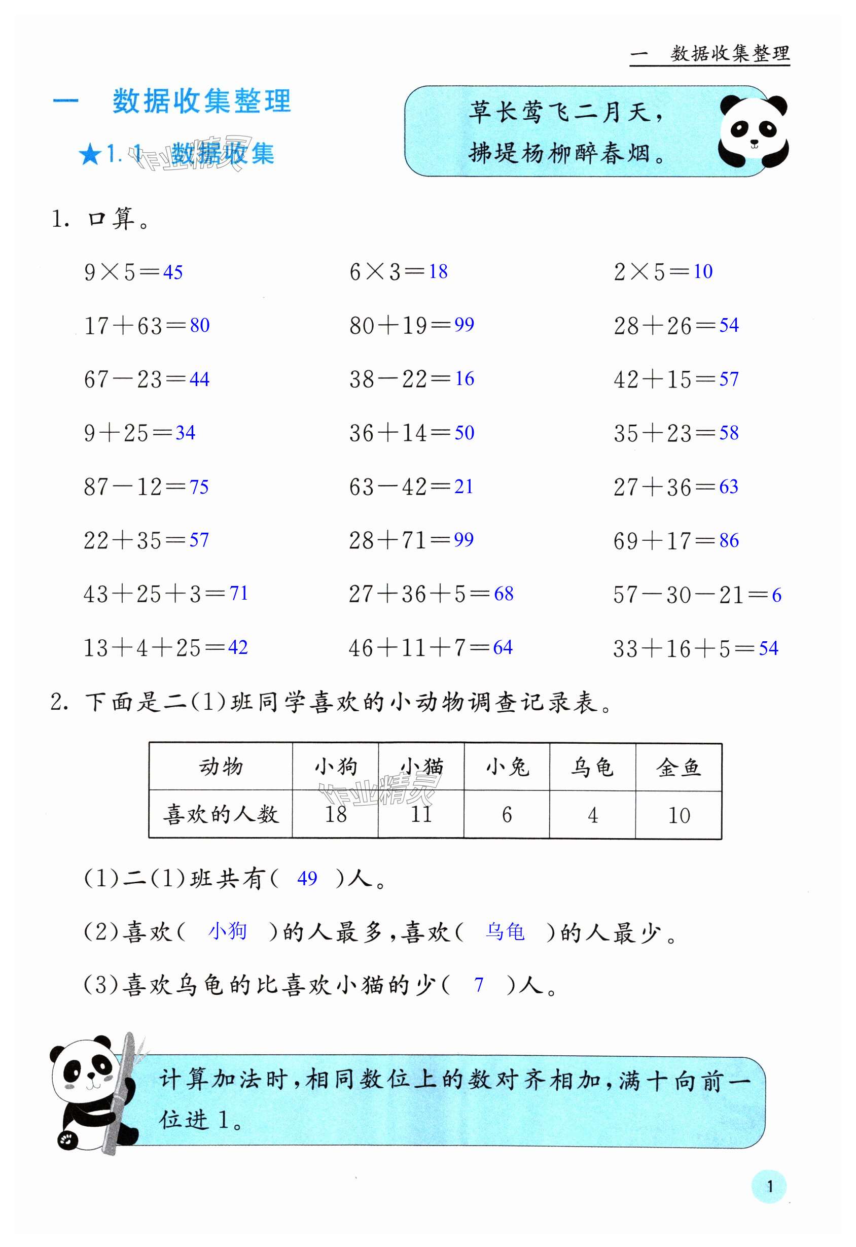 2024年快乐口算二年级数学下册人教版A版 第1页