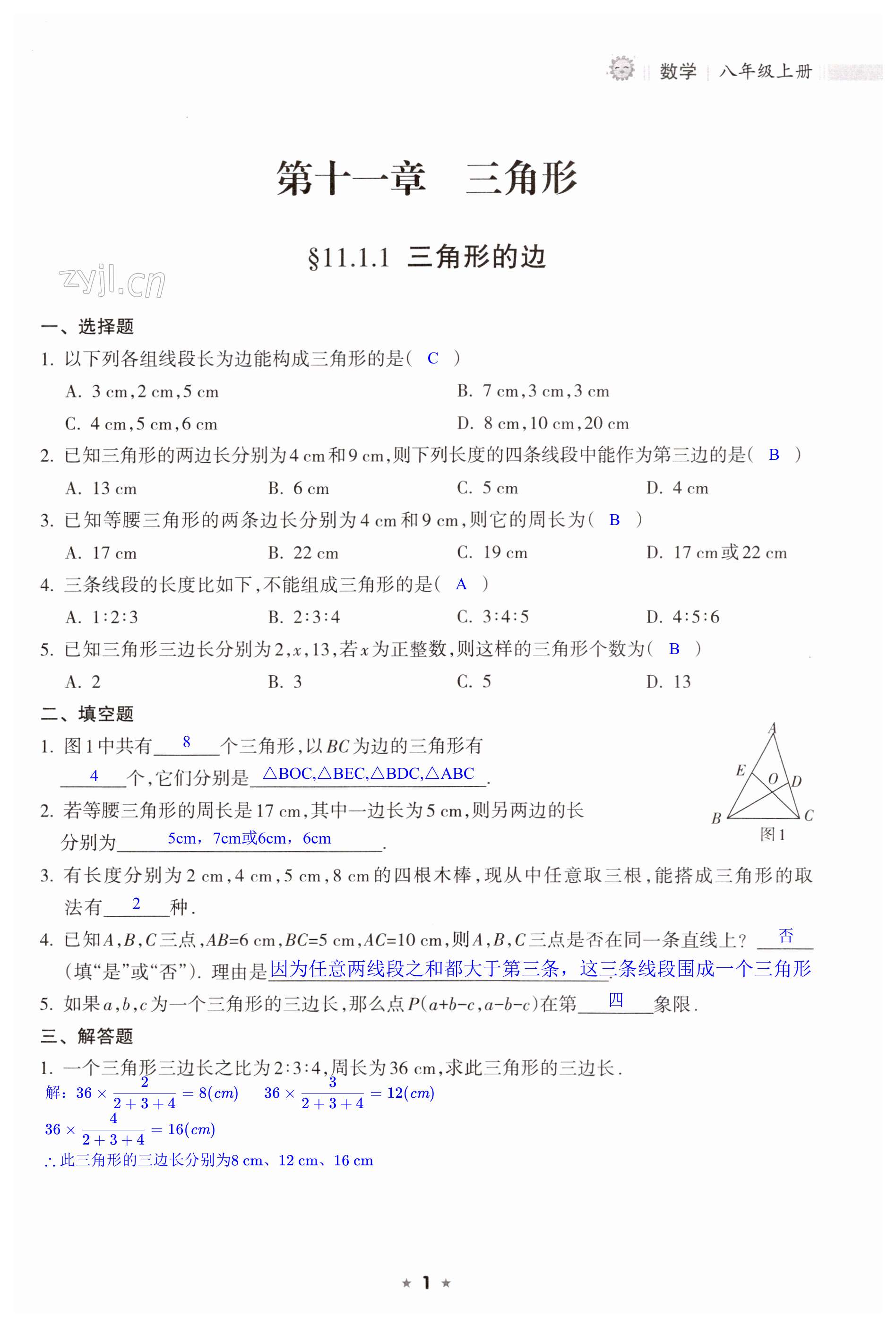 2023年新課程課堂同步練習(xí)冊八年級數(shù)學(xué)上冊人教版 第1頁