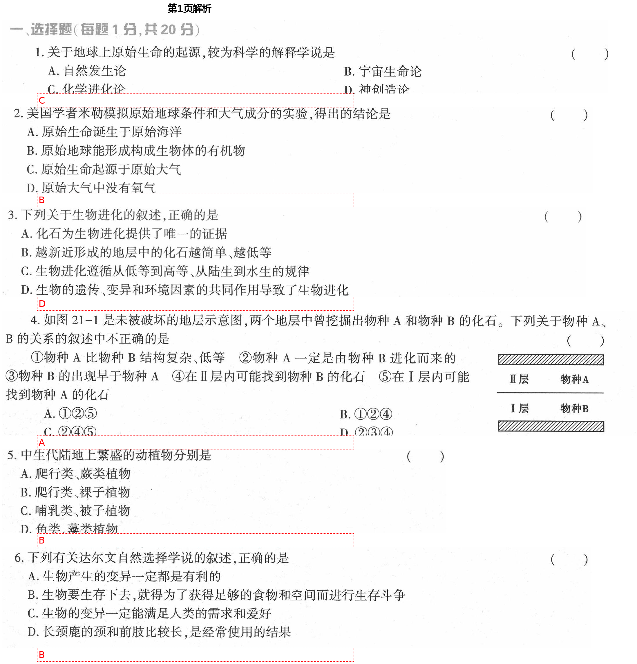 2021年基础训练八年级生物下册北师大版大象出版社 第1页