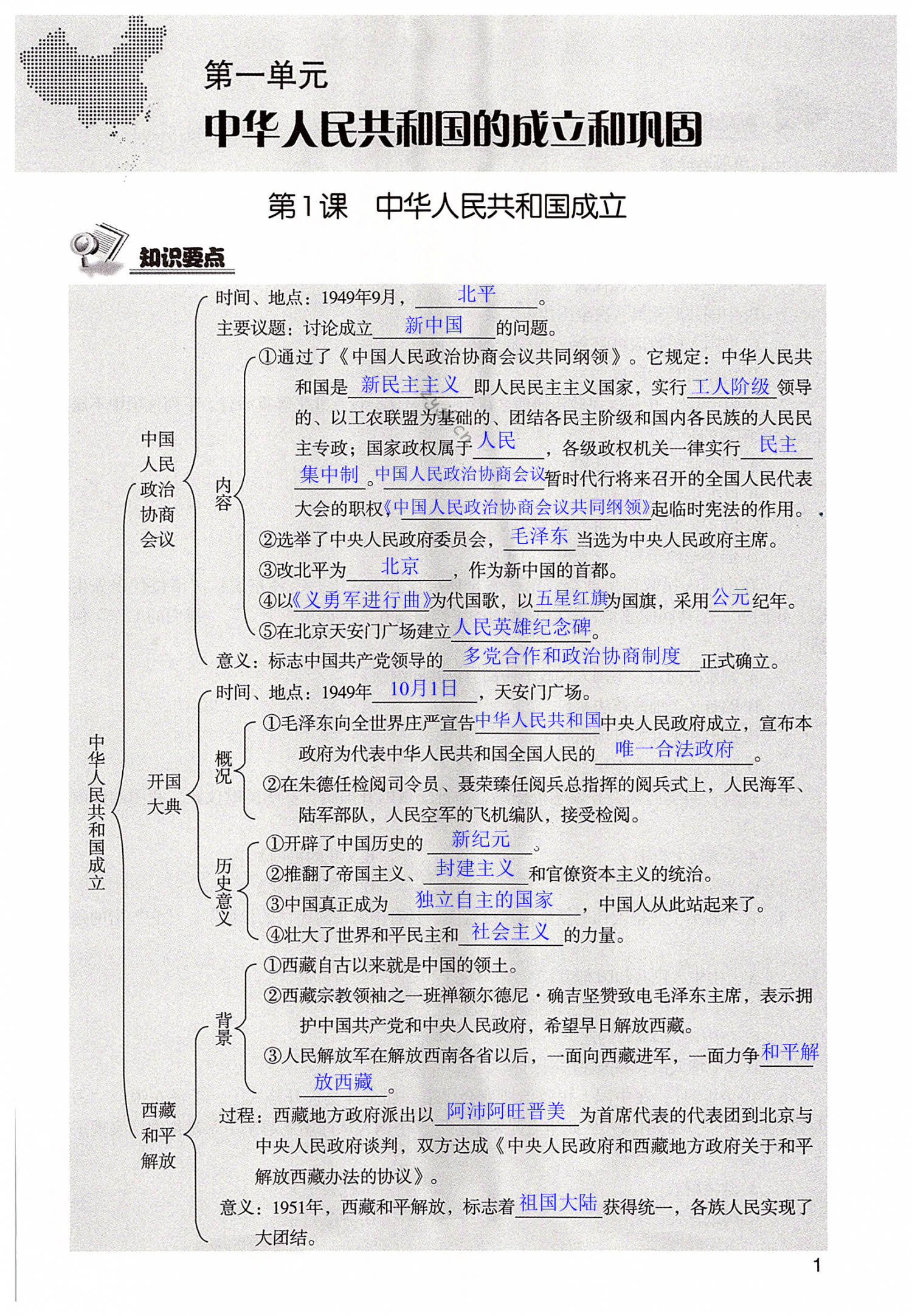 2022年知识与能力训练八年级历史下册人教版 第1页