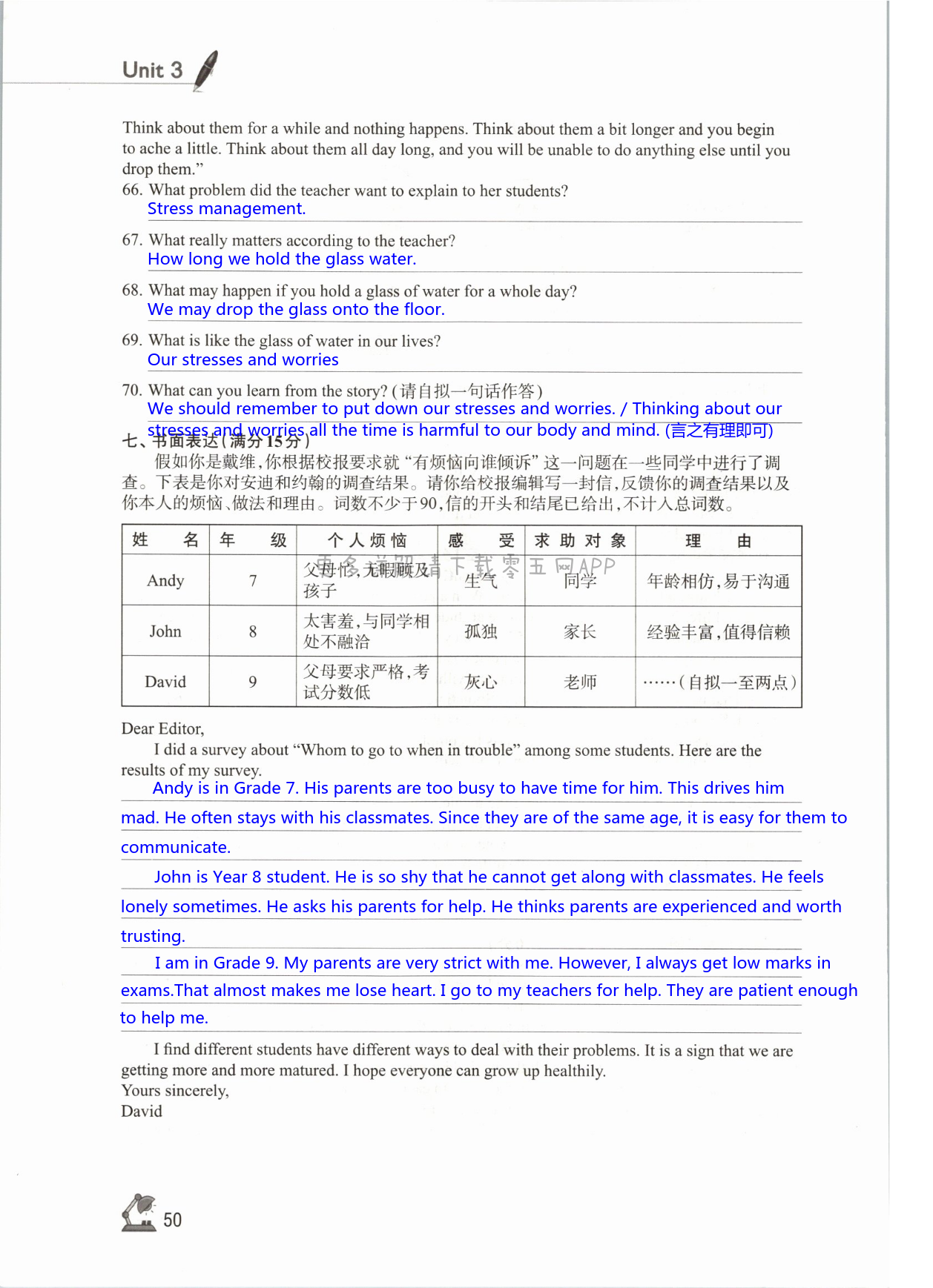 Unit 3 Teenage problems - 第50页